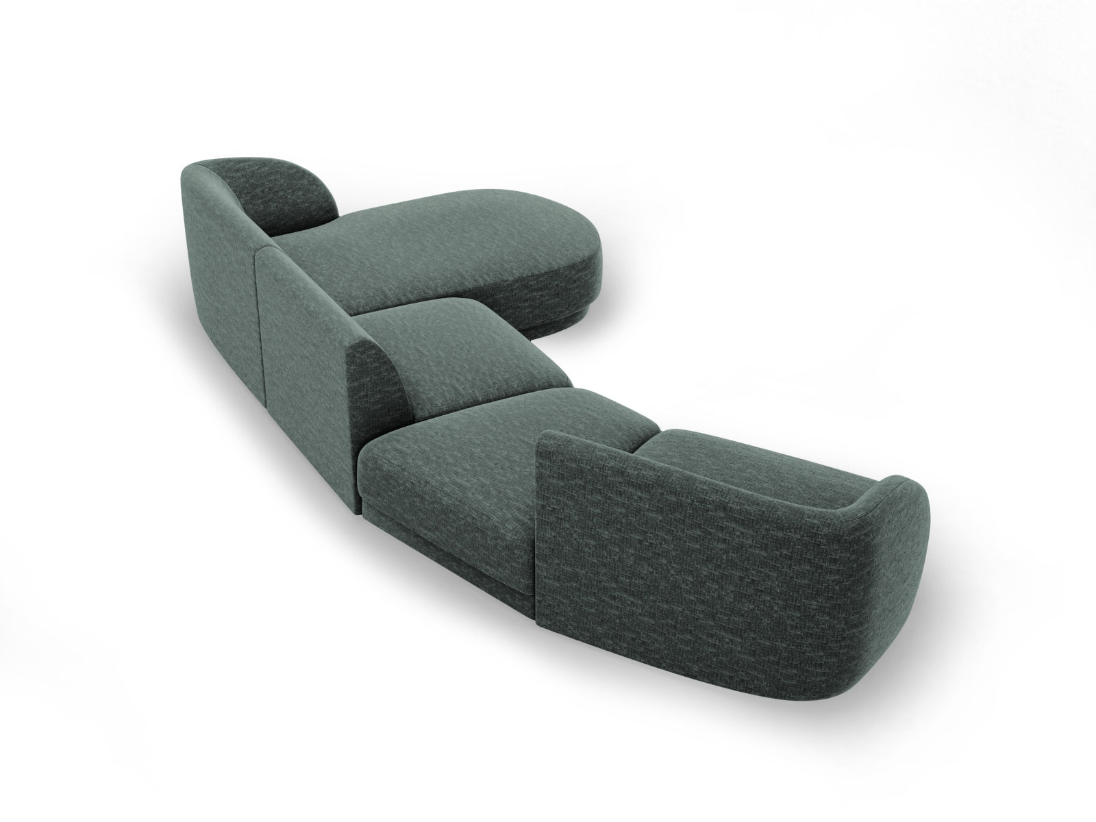 Miley Modulares Sofa rechts 4 Sitzer in Petrol präsentiert im Onlineshop von KAQTU Design AG. L-Sofa rechts ist von Micadoni