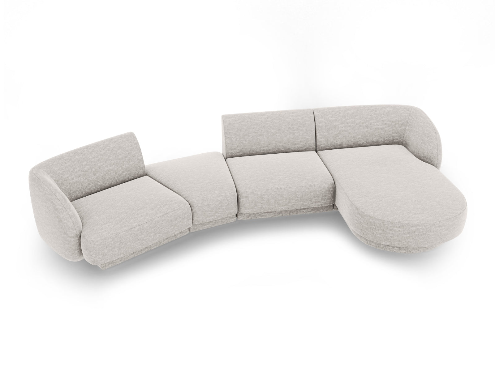 Miley Modulares Sofa rechts 4 Sitzer in Light Grey präsentiert im Onlineshop von KAQTU Design AG. L-Sofa rechts ist von Micadoni