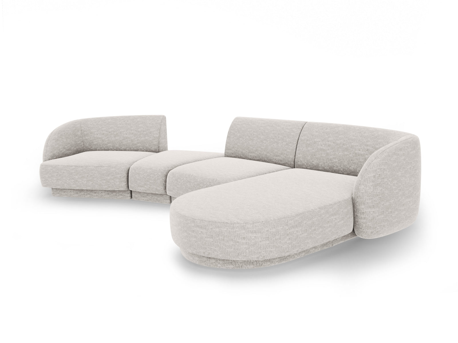 Miley Modulares Sofa rechts 4 Sitzer in Light Grey präsentiert im Onlineshop von KAQTU Design AG. L-Sofa rechts ist von Micadoni