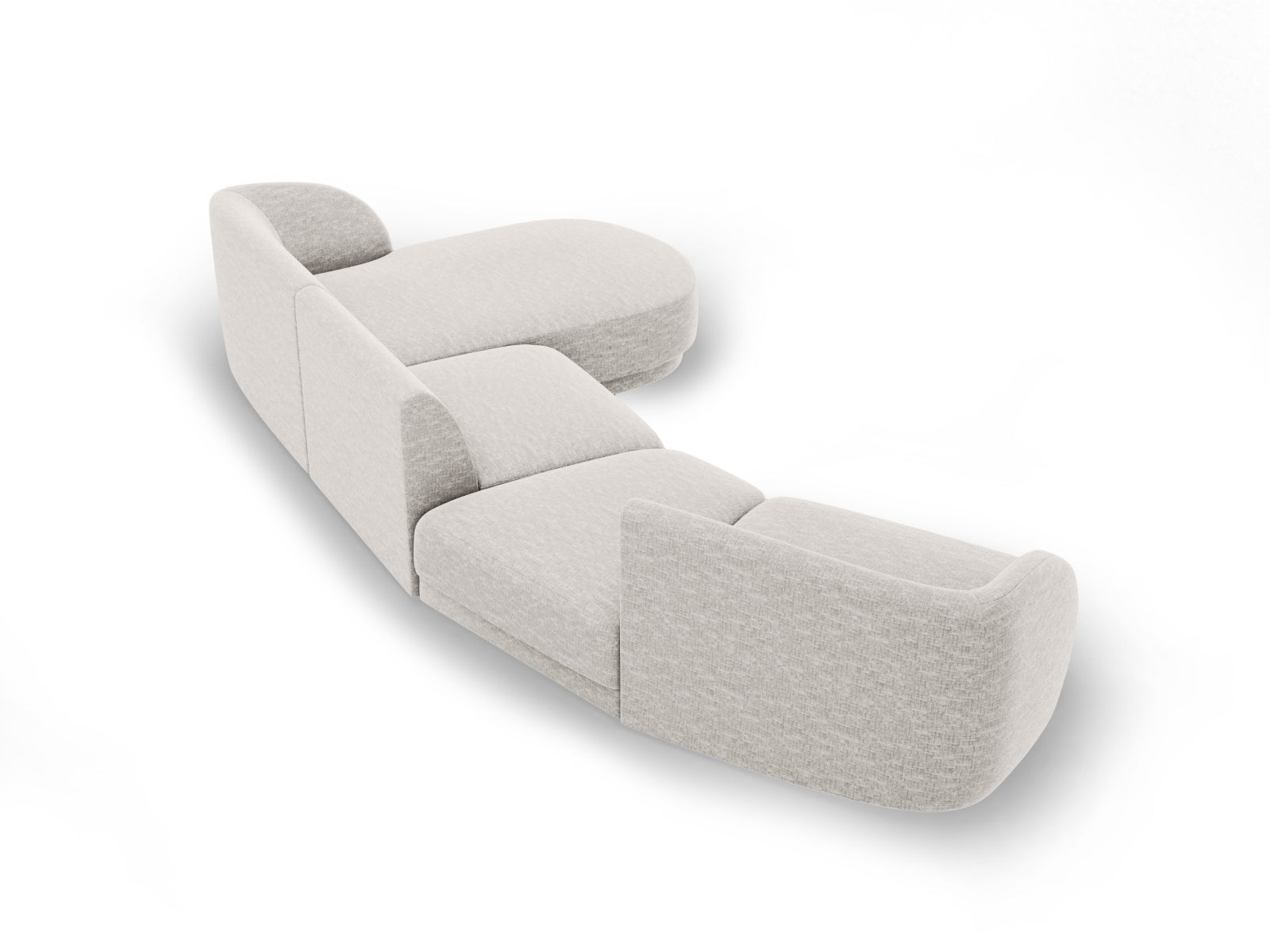 Miley Modulares Sofa rechts 4 Sitzer in Light Grey präsentiert im Onlineshop von KAQTU Design AG. L-Sofa rechts ist von Micadoni