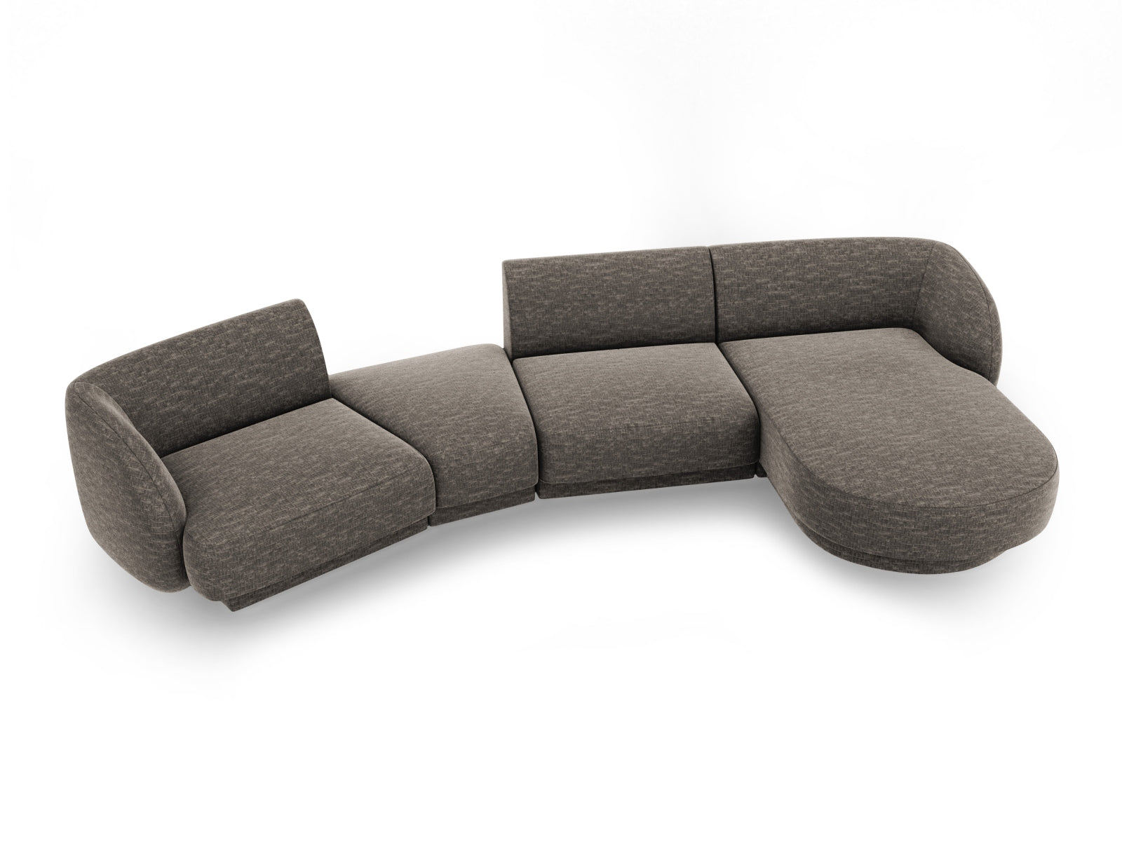 Miley Modulares Sofa rechts 4 Sitzer in Grey präsentiert im Onlineshop von KAQTU Design AG. L-Sofa rechts ist von Micadoni