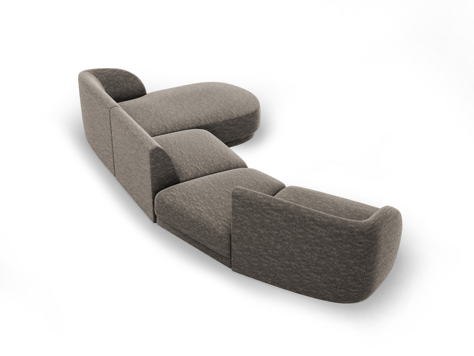 Miley Modulares Sofa rechts 4 Sitzer in Grey präsentiert im Onlineshop von KAQTU Design AG. L-Sofa rechts ist von Micadoni
