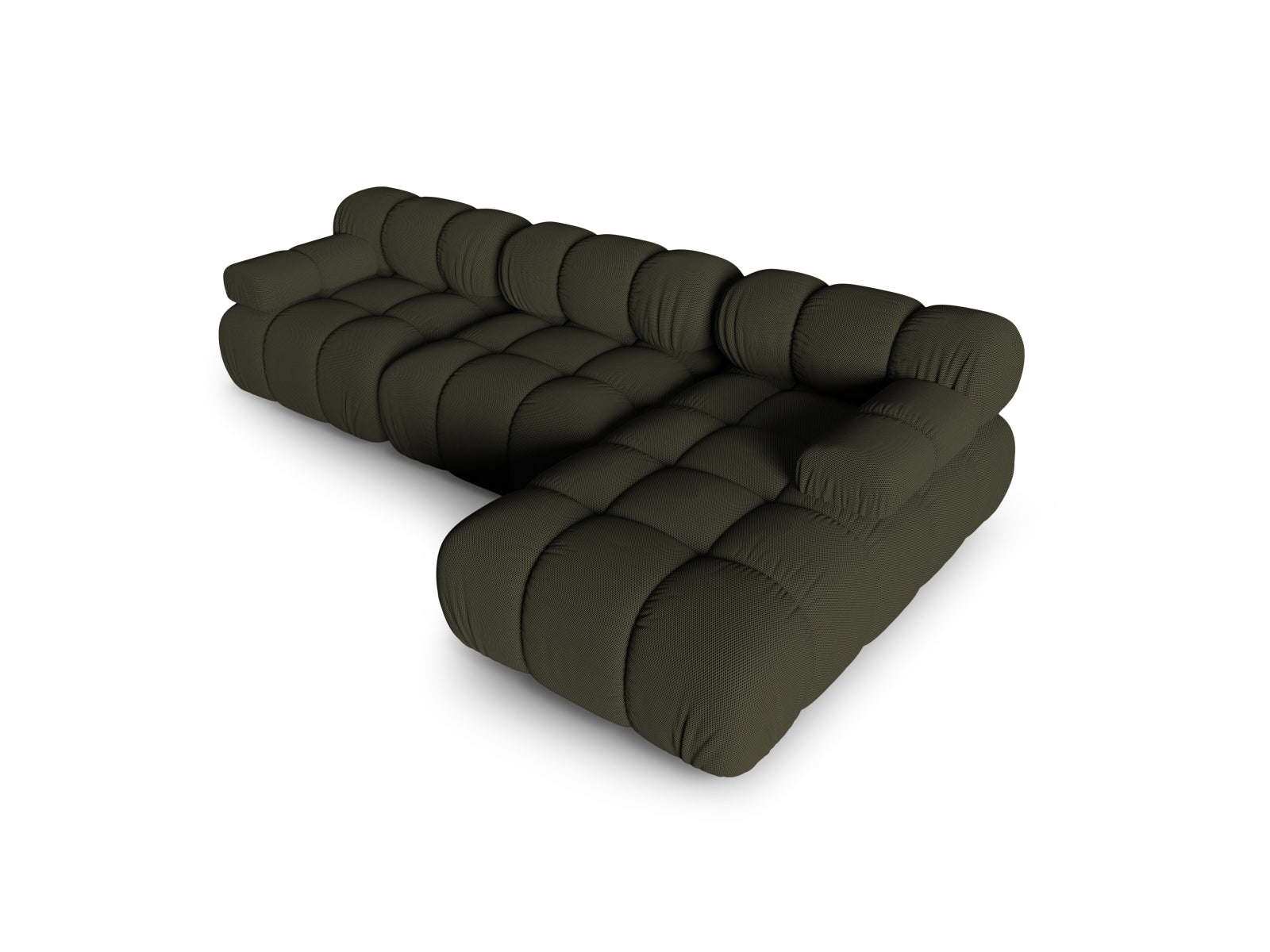 Modulares Bellis Ecksofa in Amazon Green-Sonic, 4-Sitzer, 155cm, perfekt für moderne Wohnkonzepte und gemütliche Entspannung.