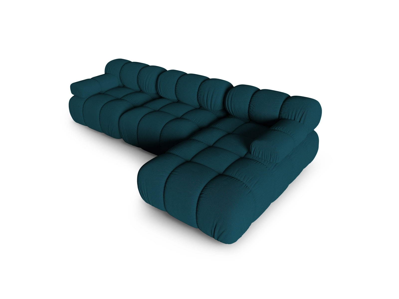 Modulares Ecksofa Bellis in Navy Blue, 4-Sitzer, rechte Ausführung, perfekt für moderne Wohnkonzepte und gemütliche Entspannung.