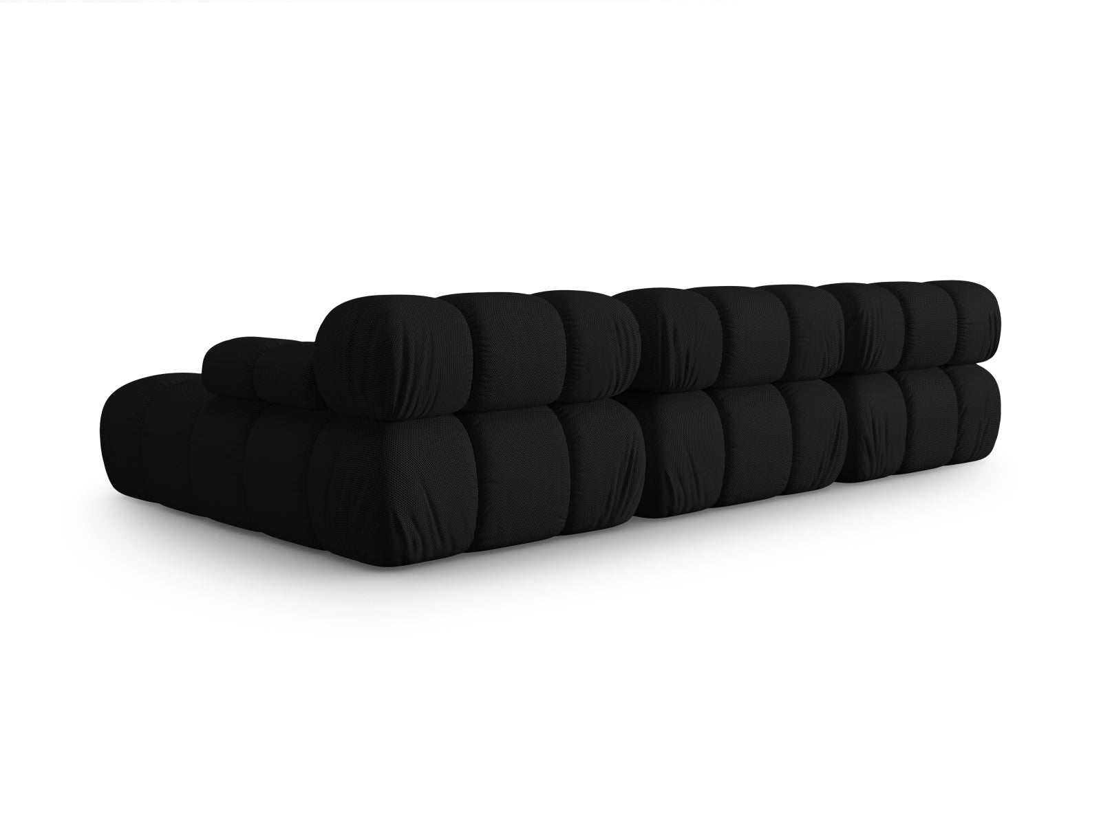 Elegantes modulares Ecksofa Bellis in Schwarz, 4-Sitzer, 155 cm, ideal für moderne Wohnräume, erhältlich bei Micadoni.