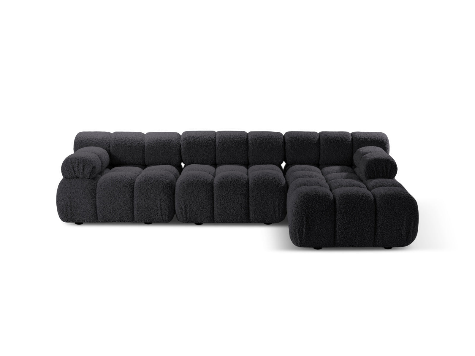 Bellis Boucle modulares Ecksofa rechts 4 Sitzer 155cm in Graphite präsentiert im Onlineshop von KAQTU Design AG. Ecksofa rechts ist von Micadoni