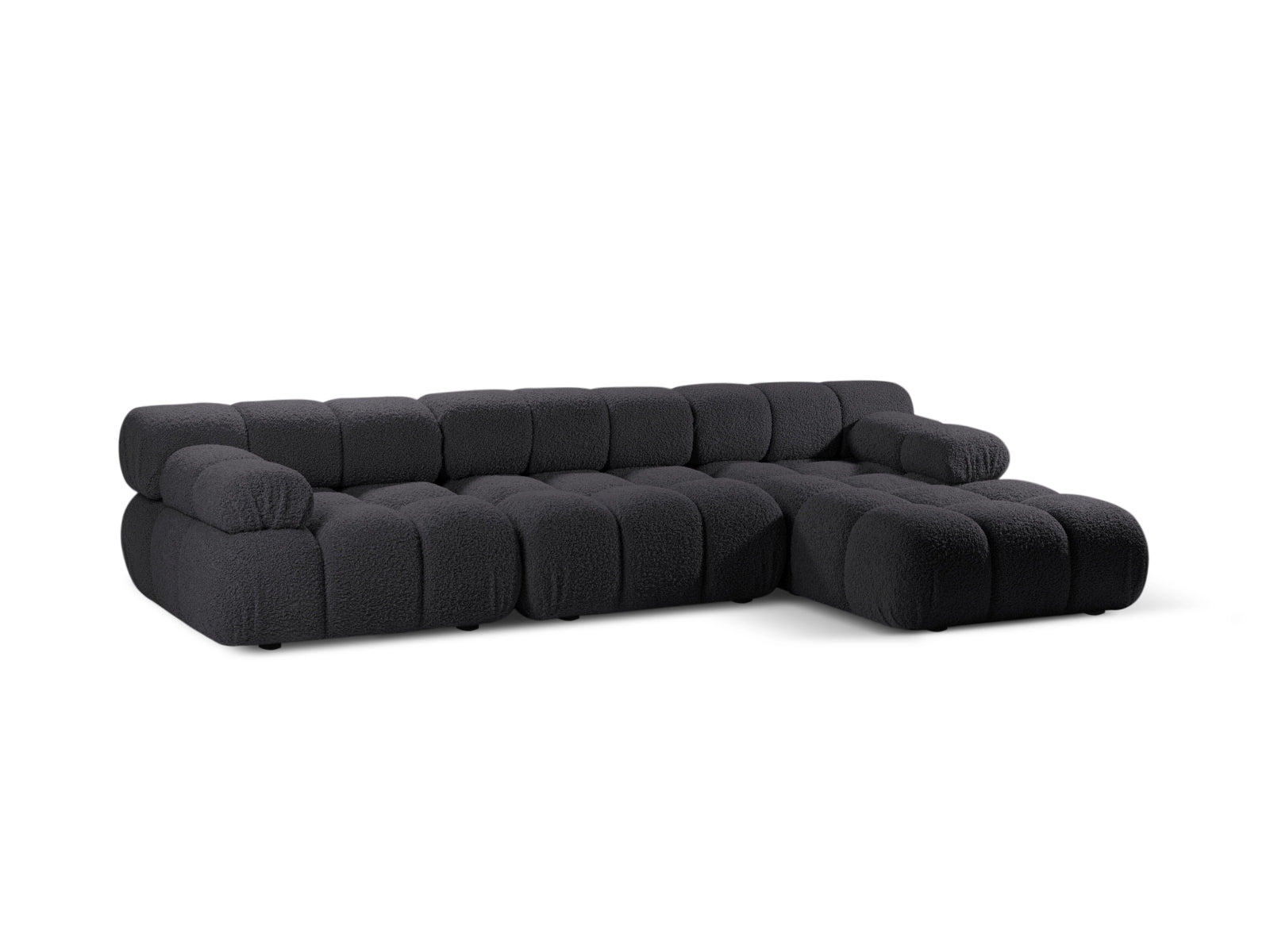 Bellis Boucle modulares Ecksofa rechts 4 Sitzer 155cm in Graphite präsentiert im Onlineshop von KAQTU Design AG. Ecksofa rechts ist von Micadoni