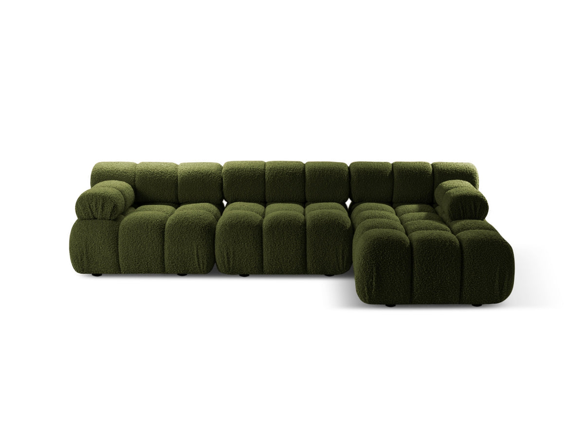 Bellis Boucle modulares Ecksofa rechts 4 Sitzer 155cm in Green-Rolf präsentiert im Onlineshop von KAQTU Design AG. L-Sofa rechts ist von Micadoni