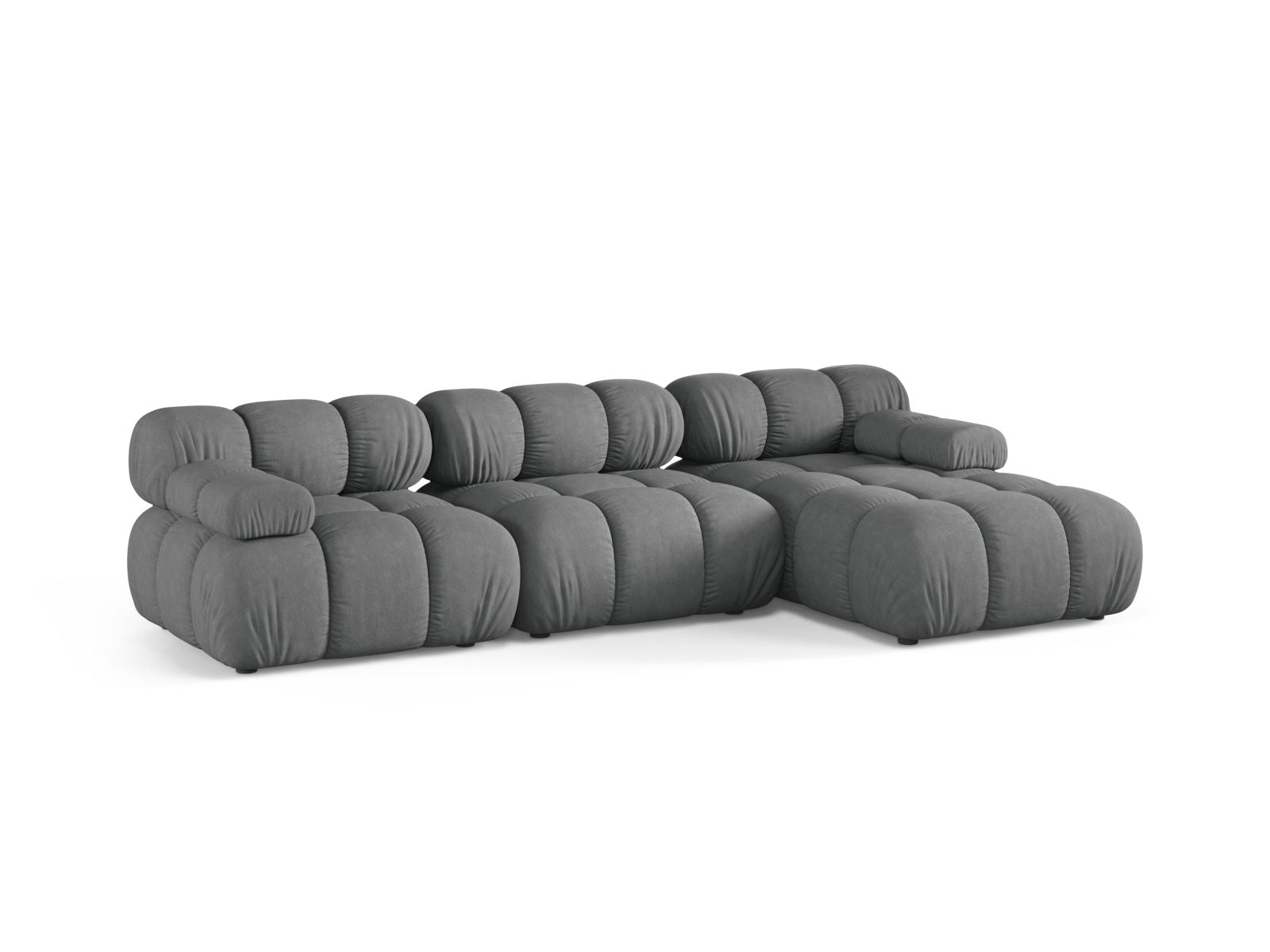 Elegantes 4-Sitzer Ecksofa Bellis in stilvollem Grau, ideal für moderne Wohnräume, erhältlich bei KAQTU Design AG.