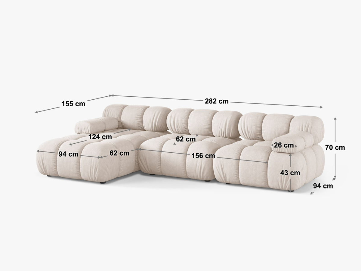 4-Sitzer Ecksofa rechts Bellis in Light Grey-Liberty präsentiert im Onlineshop von KAQTU Design AG. Ecksofa rechts ist von Micadoni