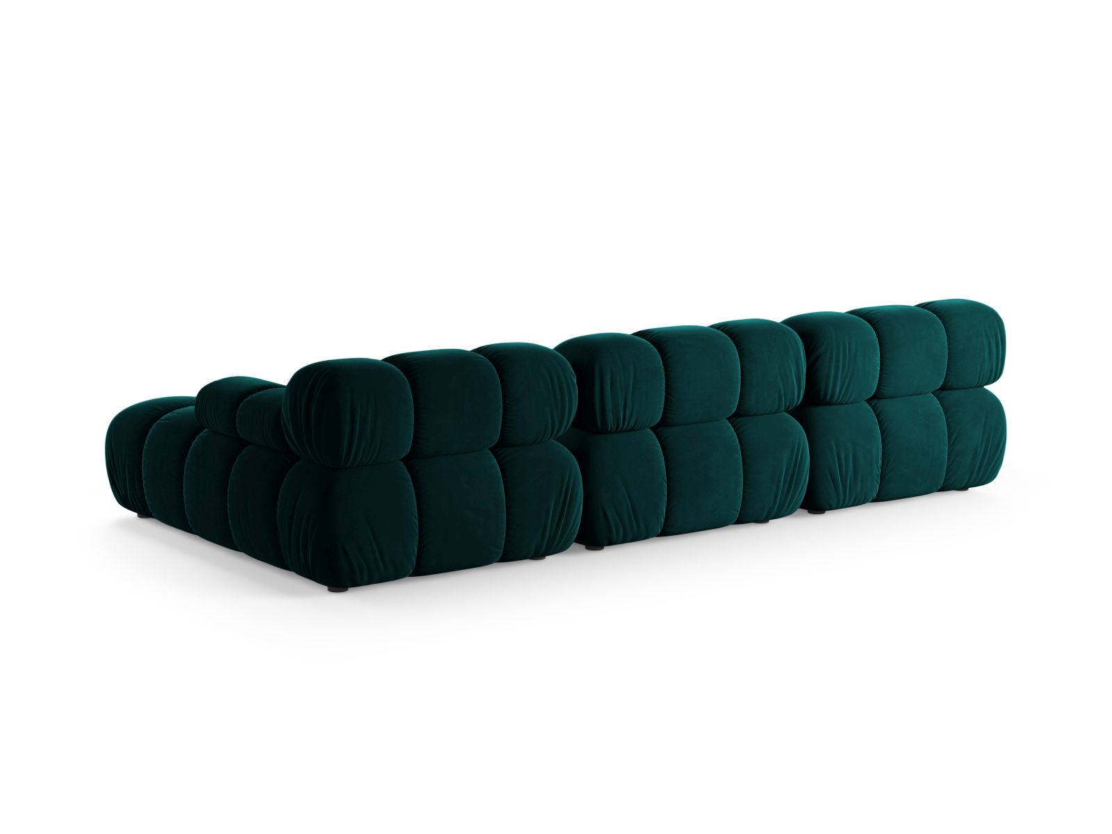 Stylisches 4-Sitzer Ecksofa Bellis mit rechter Armlehne, in elegantem Petrol, ideal für entspannte Stunden im Wohnzimmer.
