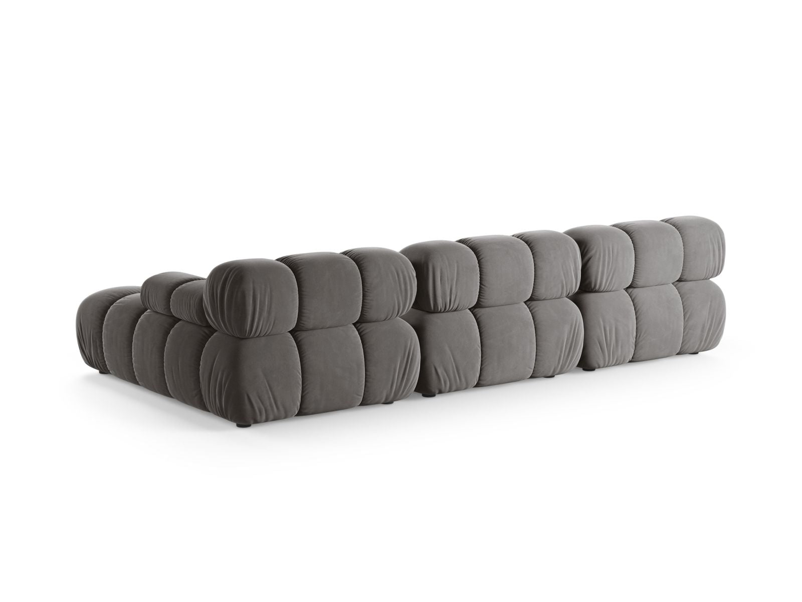 Elegantes Bellis Velour Ecksofa in der rechten Variante, 4-Sitzer, ideal für stilvolle Wohnräume und entspannte Stunden.