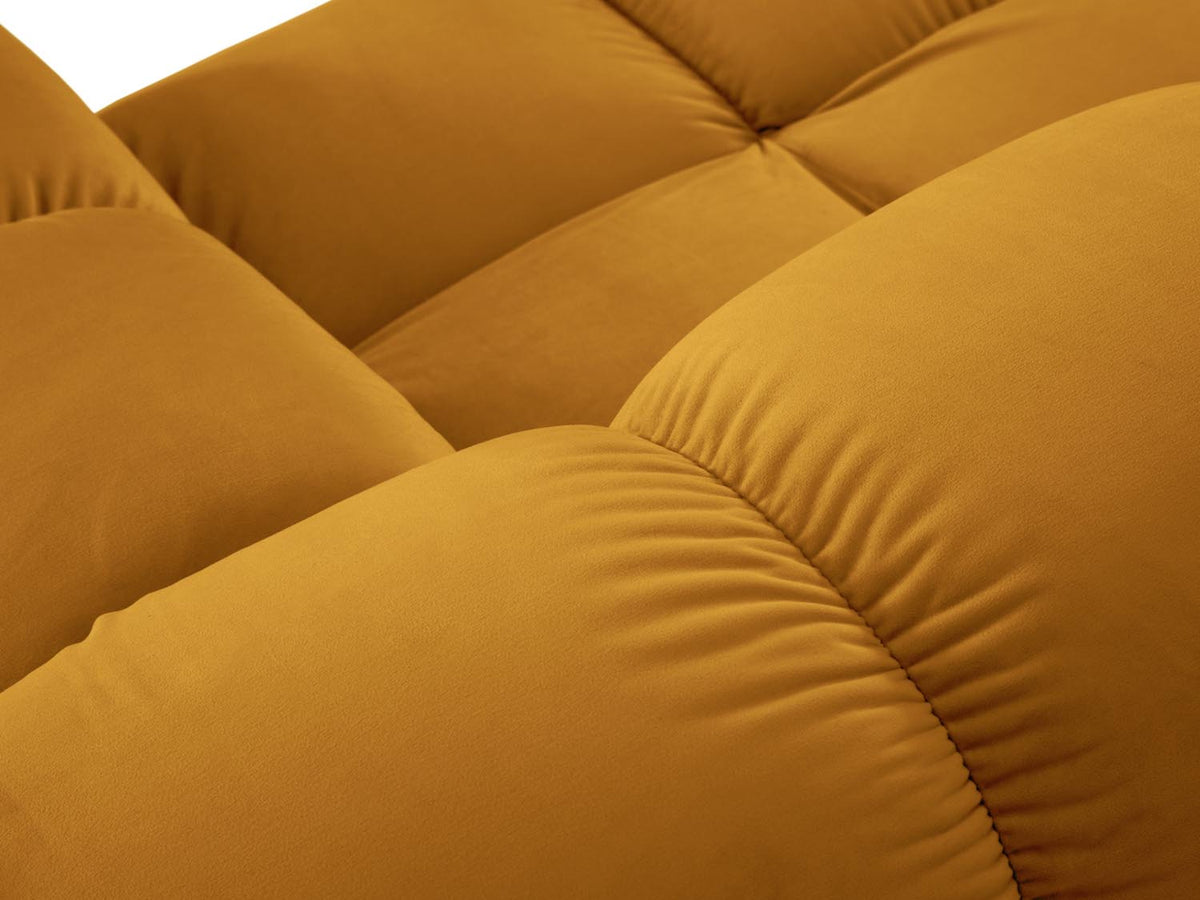 Bellis Velour modulares Ecksofa rechts 4 Sitzer 155cm in Yellow-Bluvel präsentiert im Onlineshop von KAQTU Design AG. L-Sofa rechts ist von Micadoni