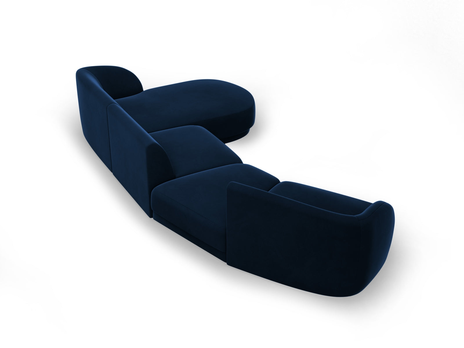 Miley Velour modulares Sofa rechts 4 Sitzer in Royal Blue präsentiert im Onlineshop von KAQTU Design AG. L-Sofa rechts ist von Micadoni