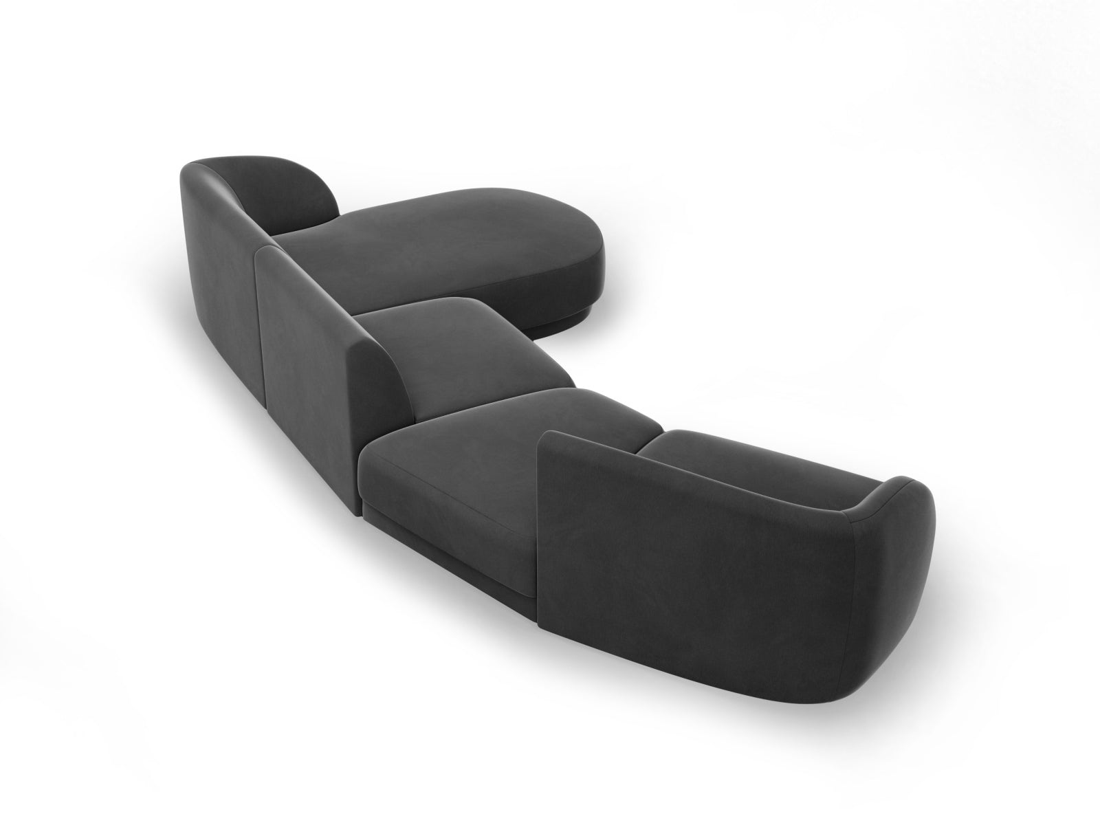 Miley Velour modulares Sofa rechts 4 Sitzer in Grey präsentiert im Onlineshop von KAQTU Design AG. L-Sofa rechts ist von Micadoni