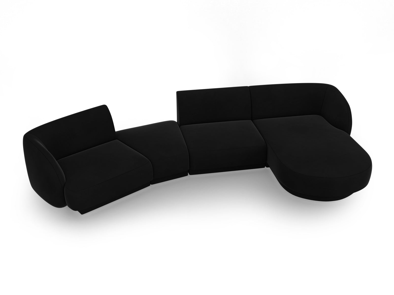 Miley Velour modulares Sofa rechts 4 Sitzer in Black präsentiert im Onlineshop von KAQTU Design AG. L-Sofa rechts ist von Micadoni