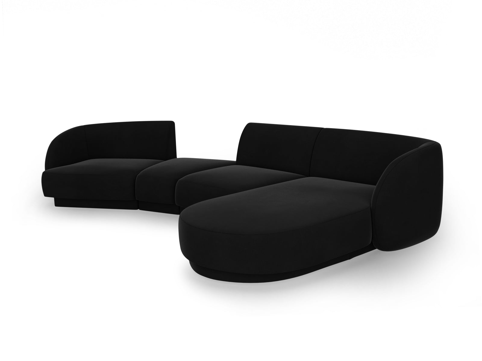 Miley Velour modulares Sofa rechts 4 Sitzer in Black präsentiert im Onlineshop von KAQTU Design AG. L-Sofa rechts ist von Micadoni