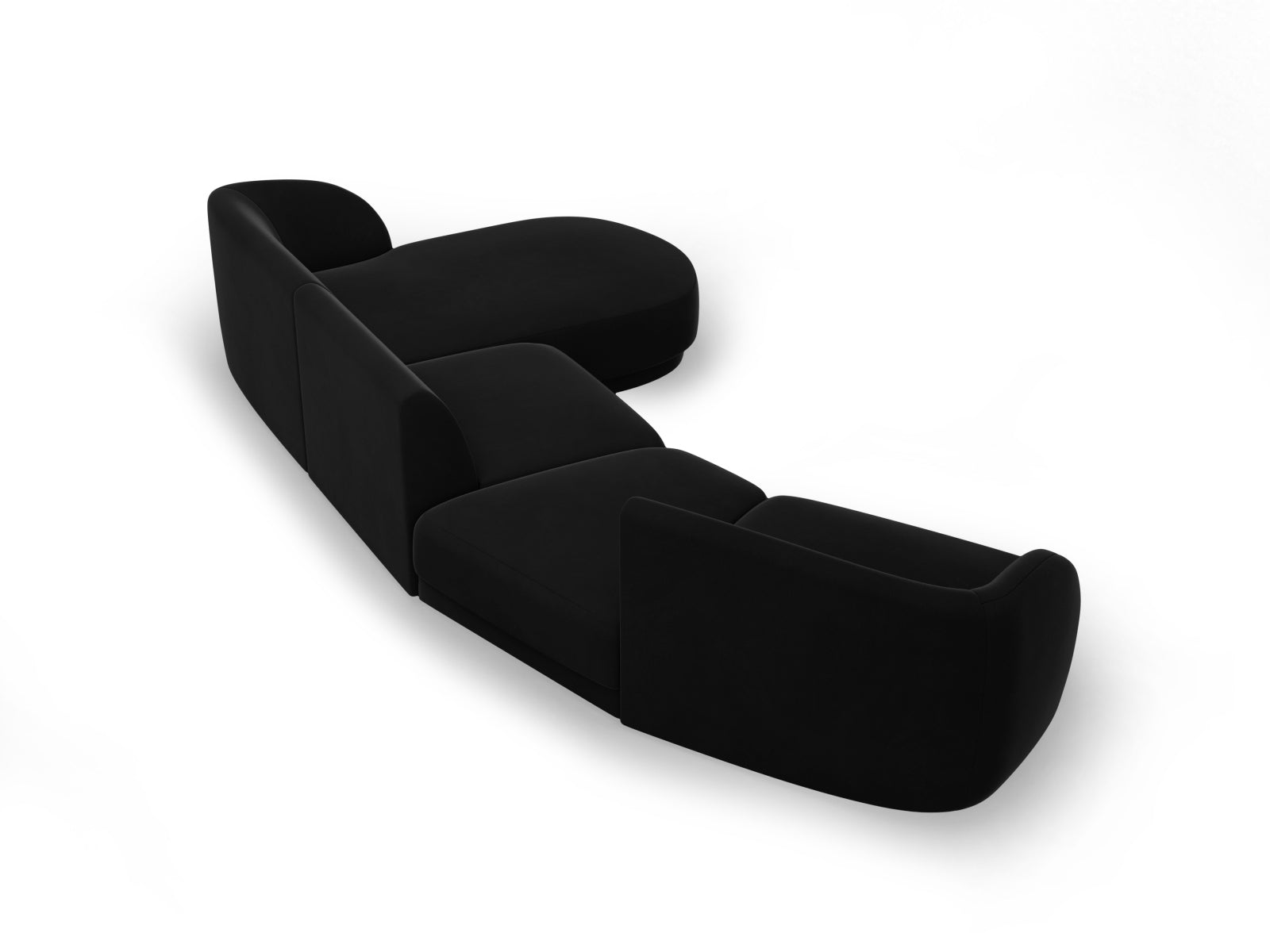 Miley Velour modulares Sofa rechts 4 Sitzer in Black präsentiert im Onlineshop von KAQTU Design AG. L-Sofa rechts ist von Micadoni