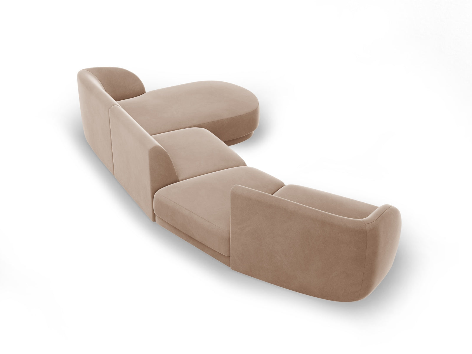 Miley Velour modulares Sofa rechts 4 Sitzer in Cappuccino präsentiert im Onlineshop von KAQTU Design AG. L-Sofa rechts ist von Micadoni