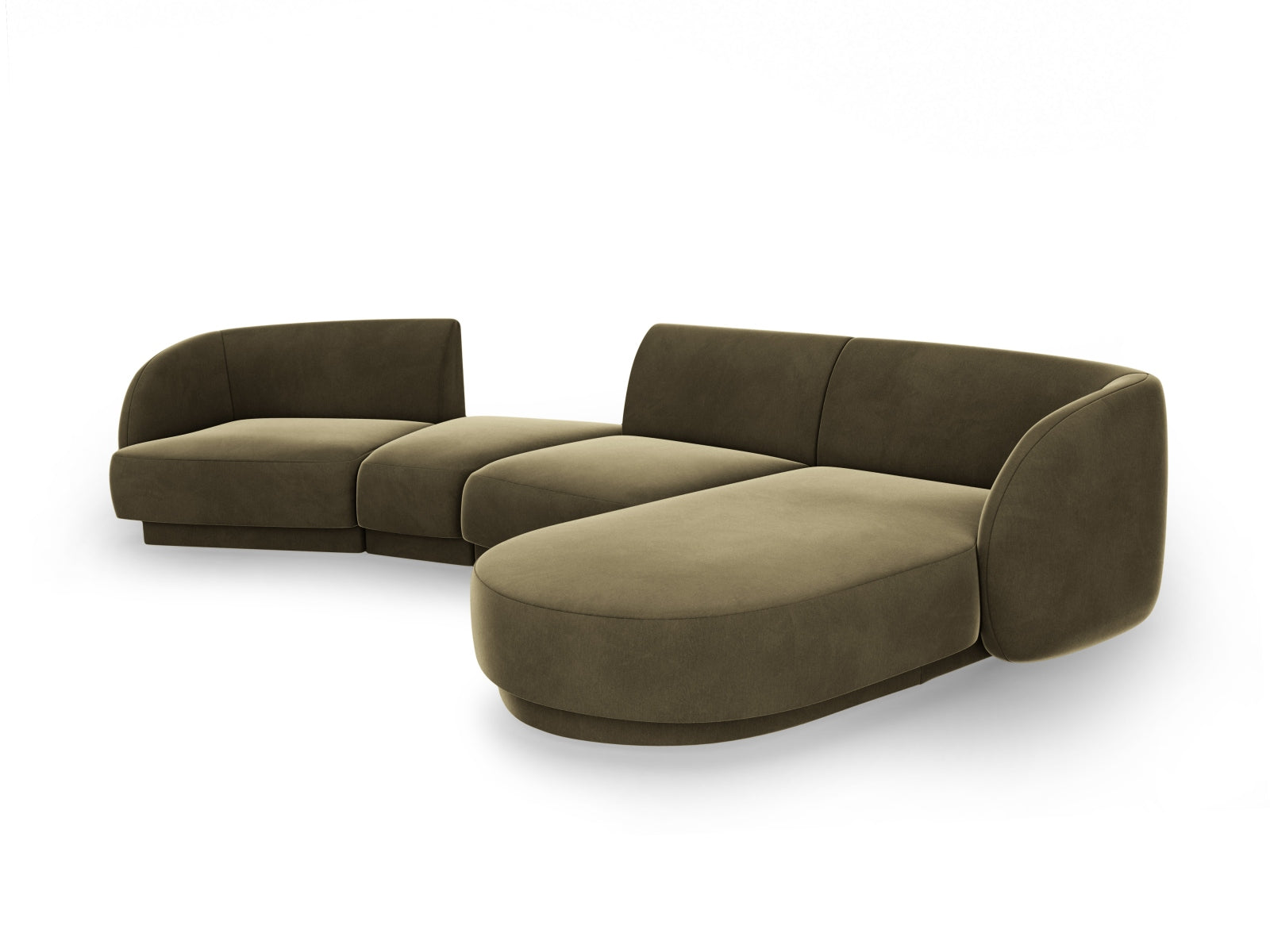 Miley Velour modulares Sofa rechts 4 Sitzer in Green präsentiert im Onlineshop von KAQTU Design AG. L-Sofa rechts ist von Micadoni