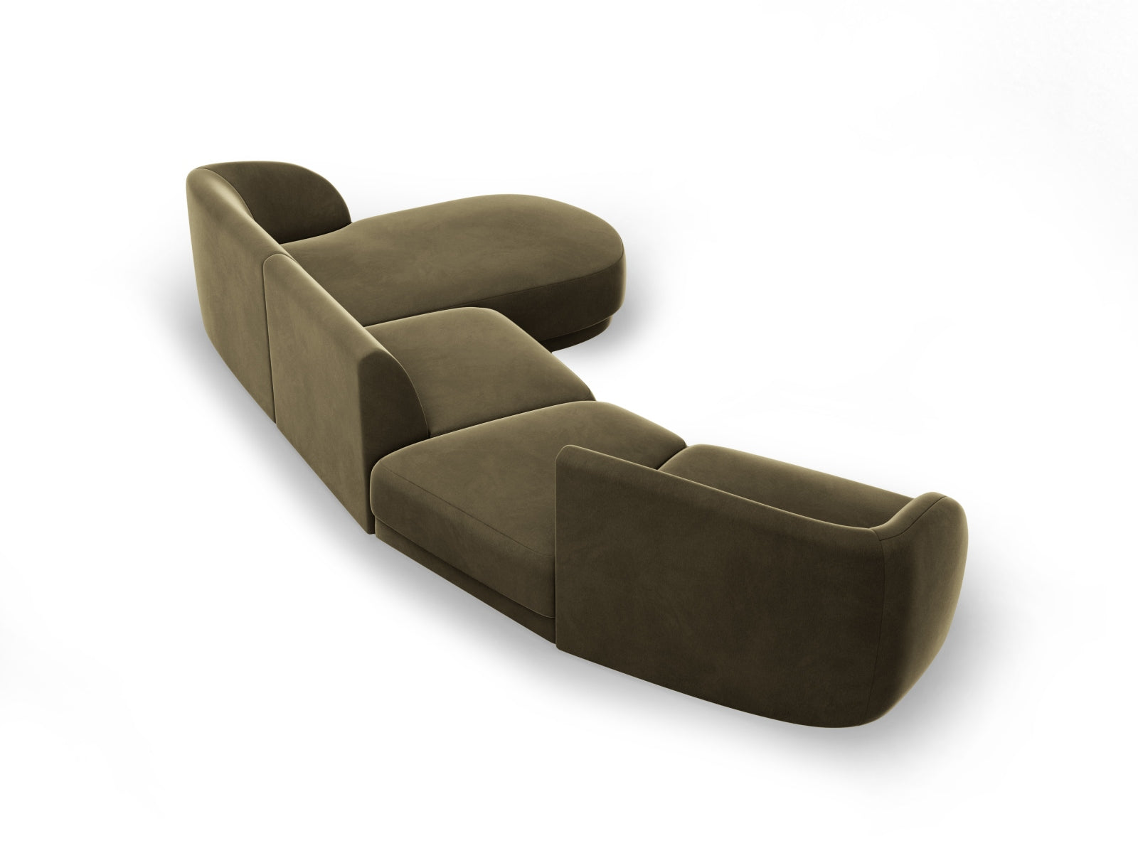 Miley Velour modulares Sofa rechts 4 Sitzer in Green präsentiert im Onlineshop von KAQTU Design AG. L-Sofa rechts ist von Micadoni