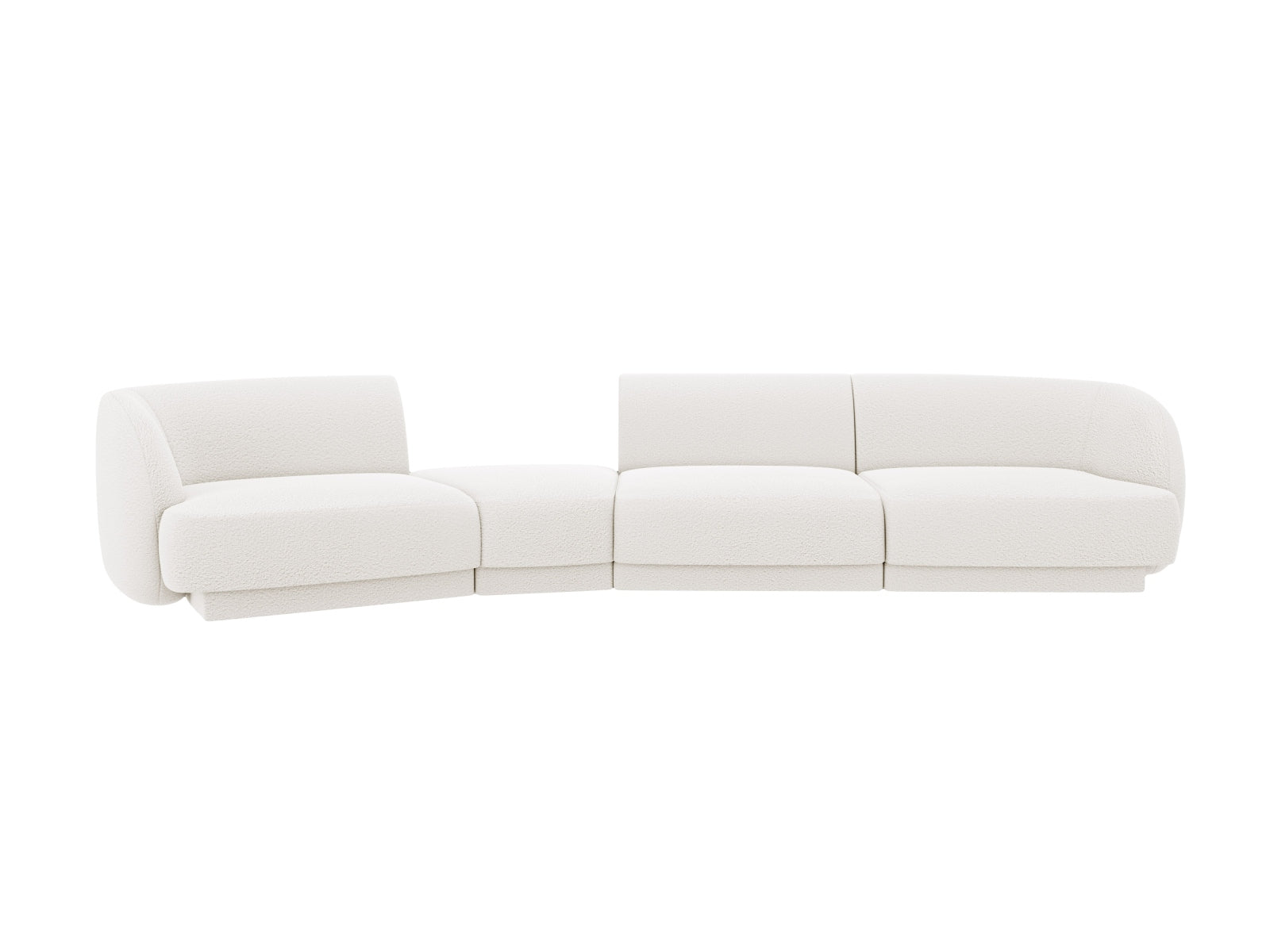 Miley Modulares Sofa links 4 Sitzer in White präsentiert im Onlineshop von KAQTU Design AG. L-Sofa links ist von Micadoni
