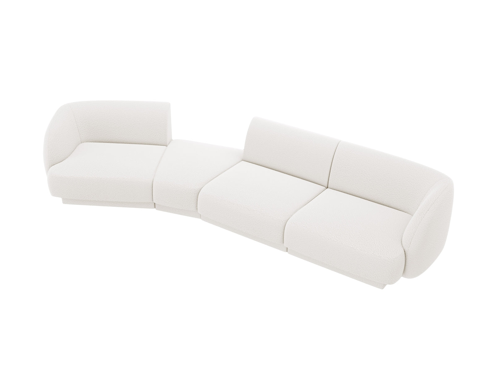 Miley Modulares Sofa links 4 Sitzer in White präsentiert im Onlineshop von KAQTU Design AG. L-Sofa links ist von Micadoni