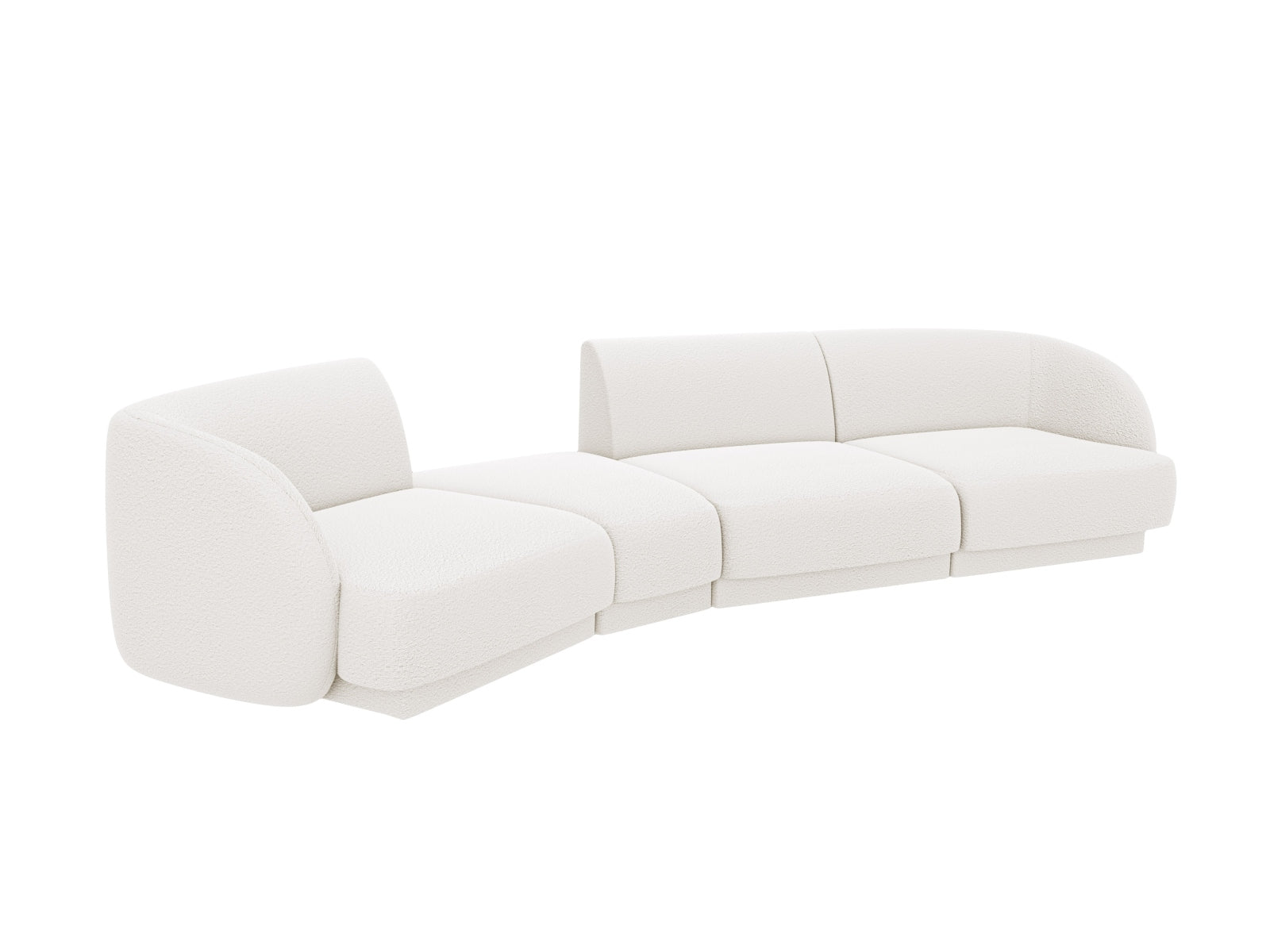Miley Modulares Sofa links 4 Sitzer in White präsentiert im Onlineshop von KAQTU Design AG. L-Sofa links ist von Micadoni
