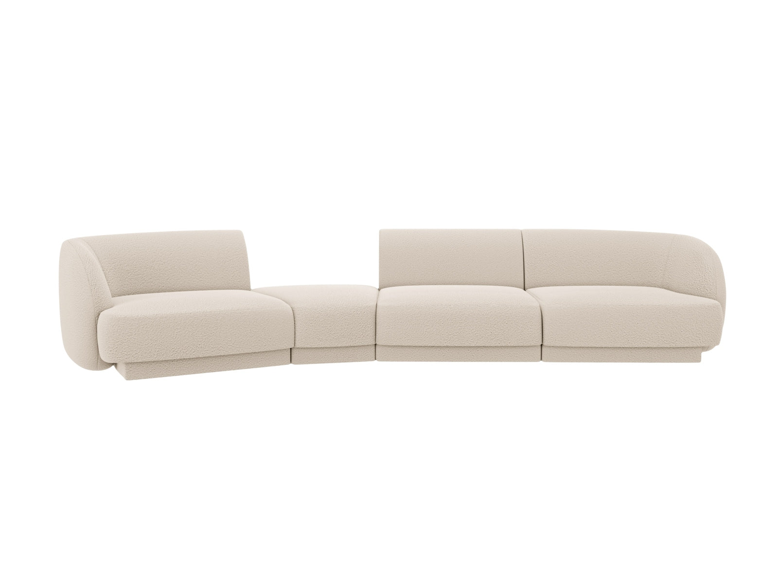Miley Modulares Sofa links 4 Sitzer in Beige präsentiert im Onlineshop von KAQTU Design AG. L-Sofa links ist von Micadoni