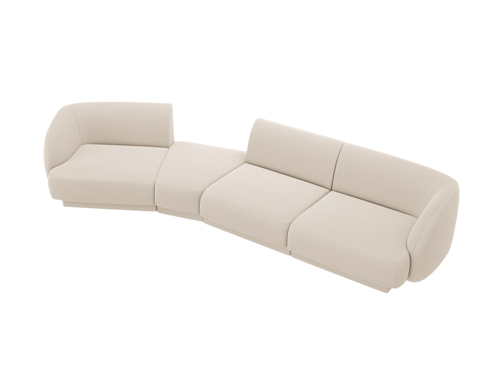 Miley Modulares Sofa links 4 Sitzer in Beige präsentiert im Onlineshop von KAQTU Design AG. L-Sofa links ist von Micadoni
