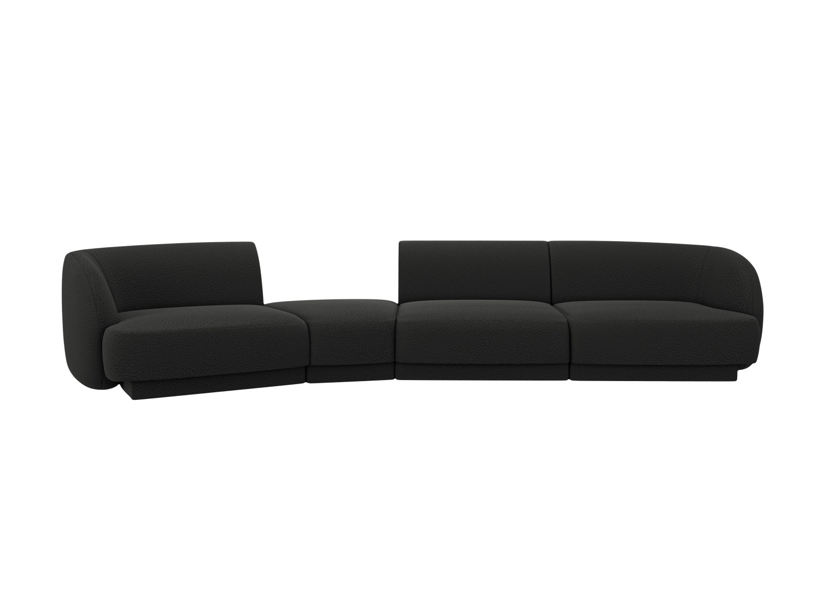 Miley Modulares Sofa links 4 Sitzer in Black präsentiert im Onlineshop von KAQTU Design AG. L-Sofa links ist von Micadoni