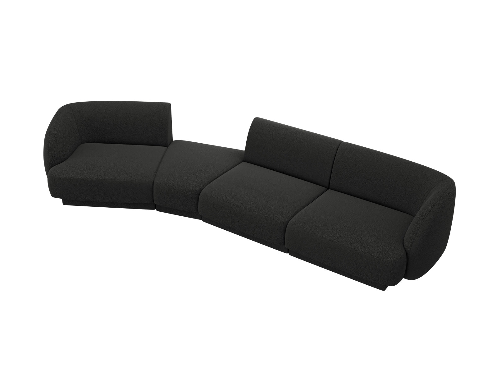 Miley Modulares Sofa links 4 Sitzer in Black präsentiert im Onlineshop von KAQTU Design AG. L-Sofa links ist von Micadoni