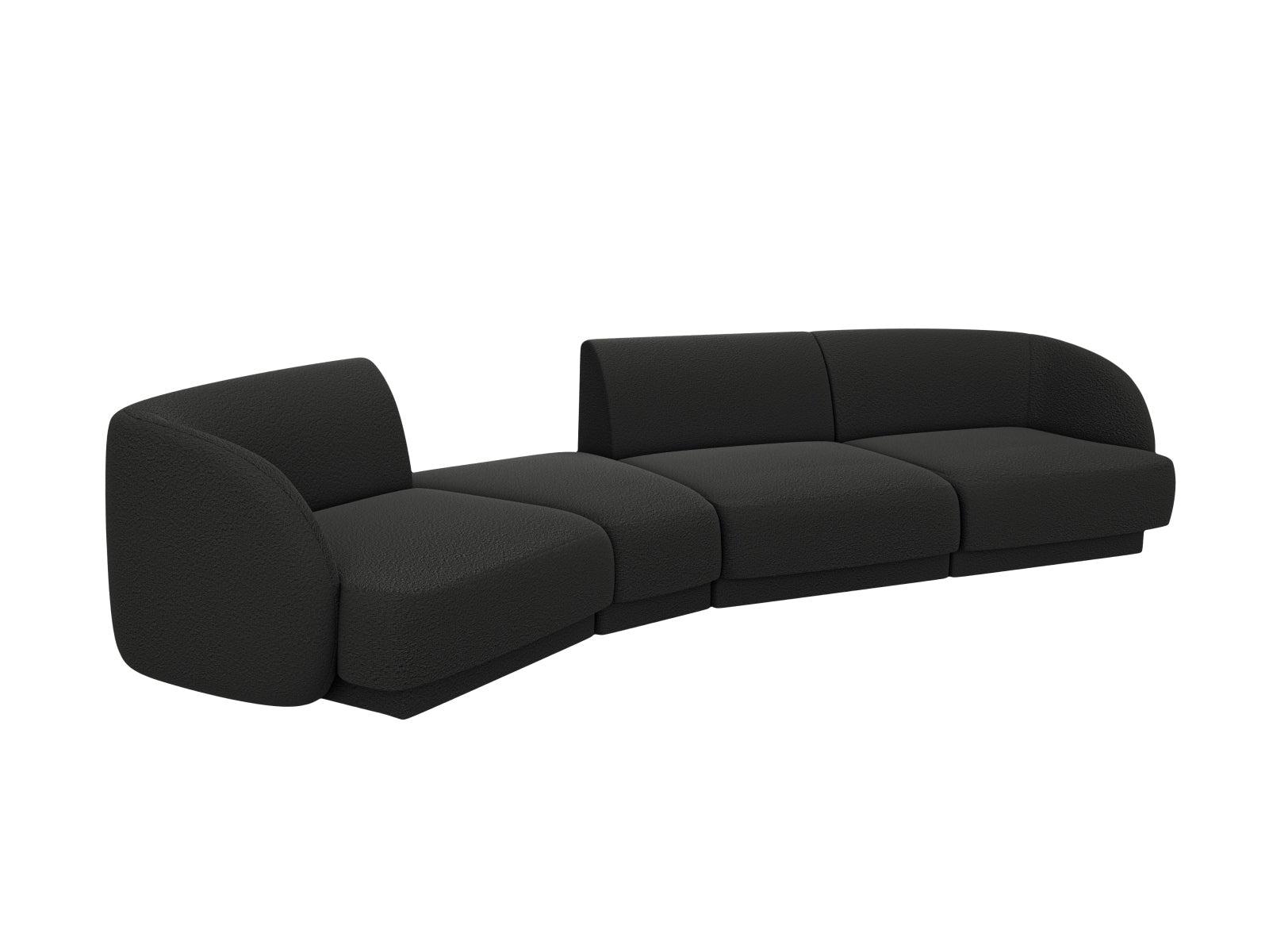 Miley Modulares Sofa links 4 Sitzer in Black präsentiert im Onlineshop von KAQTU Design AG. L-Sofa links ist von Micadoni