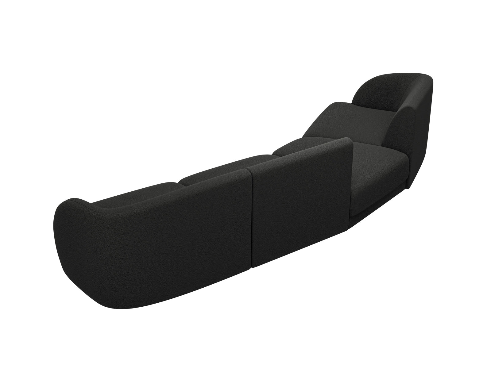 Miley Modulares Sofa links 4 Sitzer in Black präsentiert im Onlineshop von KAQTU Design AG. L-Sofa links ist von Micadoni