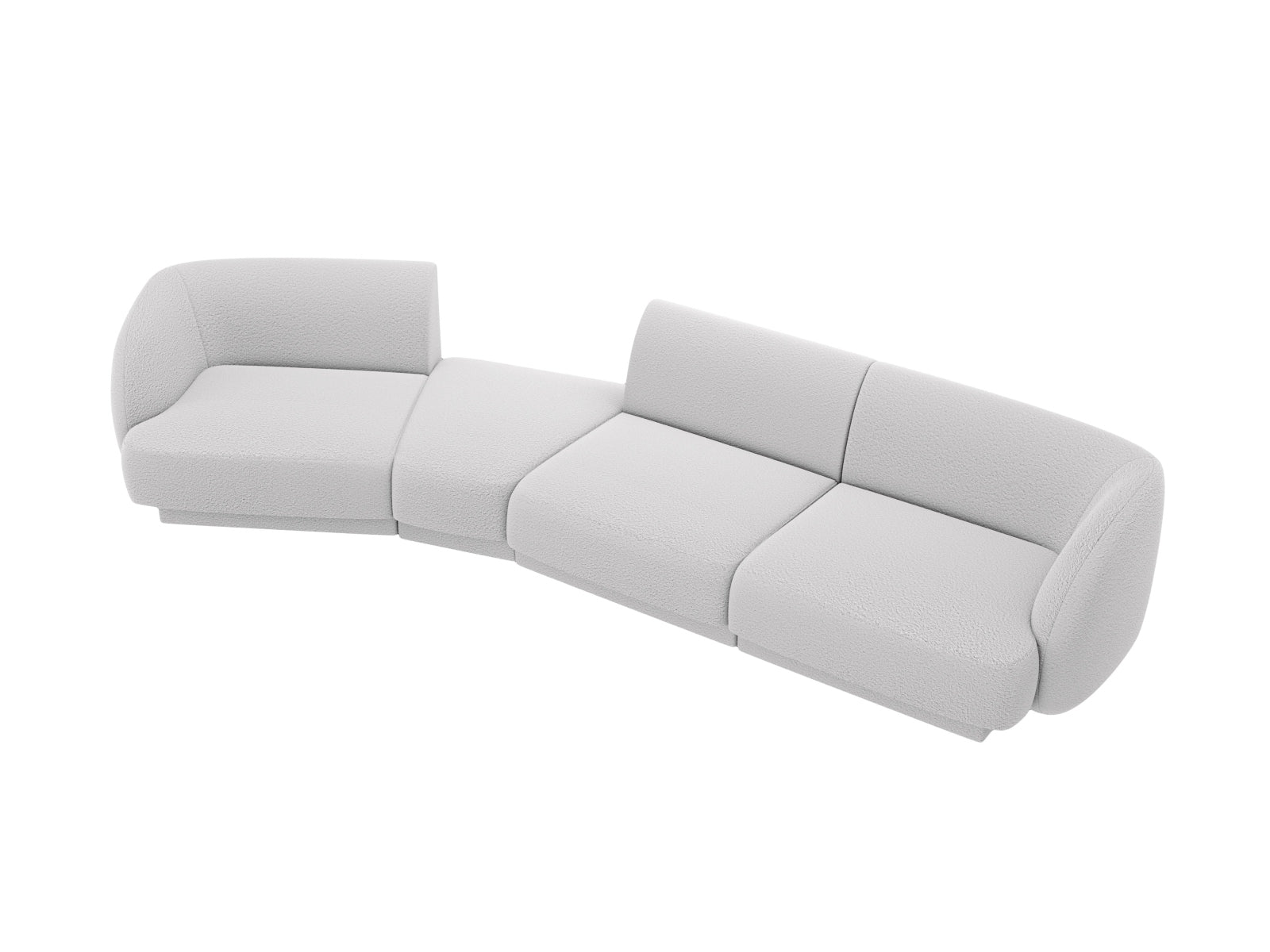 Miley Modulares Sofa links 4 Sitzer in Light Grey präsentiert im Onlineshop von KAQTU Design AG. L-Sofa links ist von Micadoni