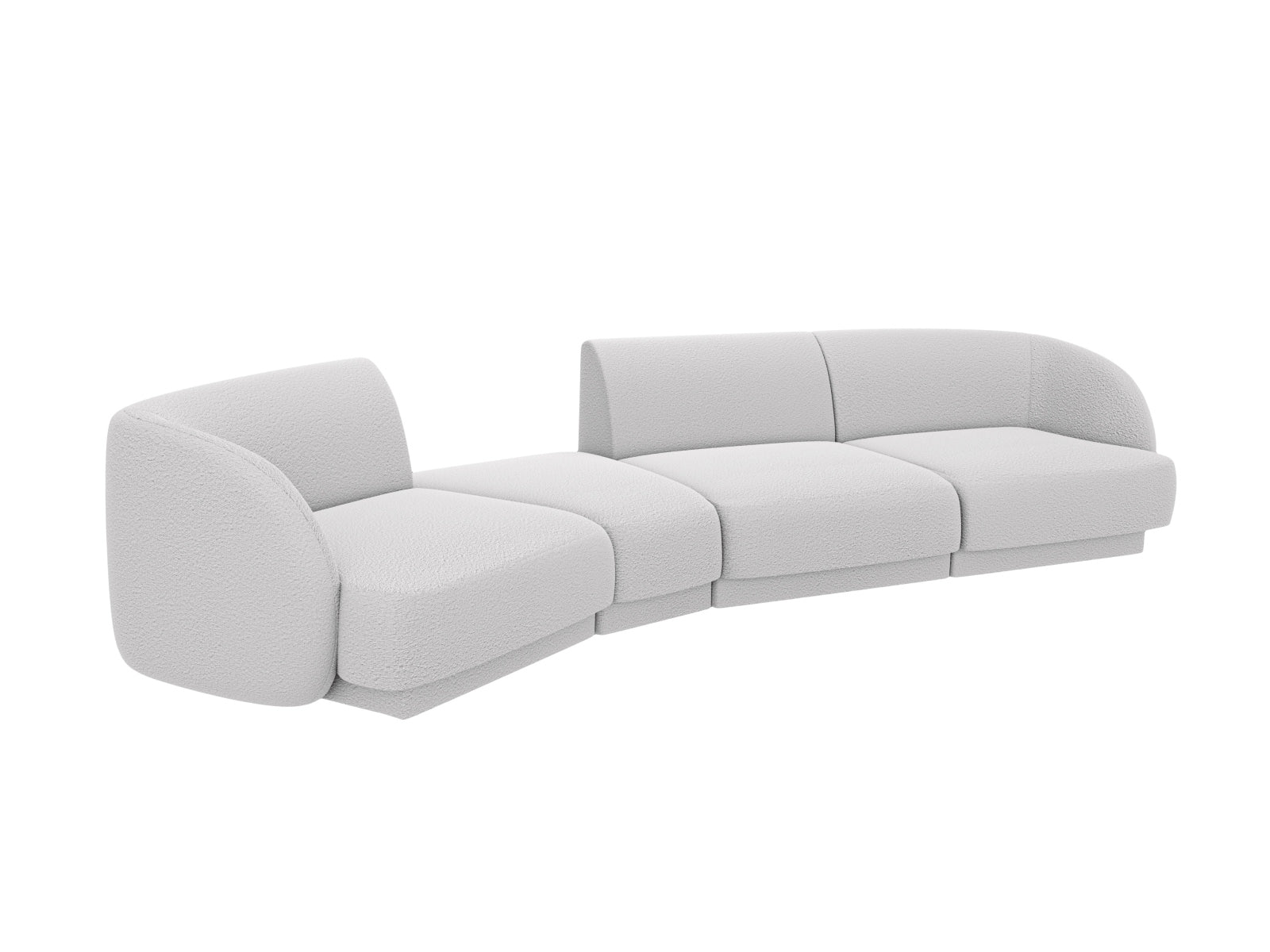 Miley Modulares Sofa links 4 Sitzer in Light Grey präsentiert im Onlineshop von KAQTU Design AG. L-Sofa links ist von Micadoni