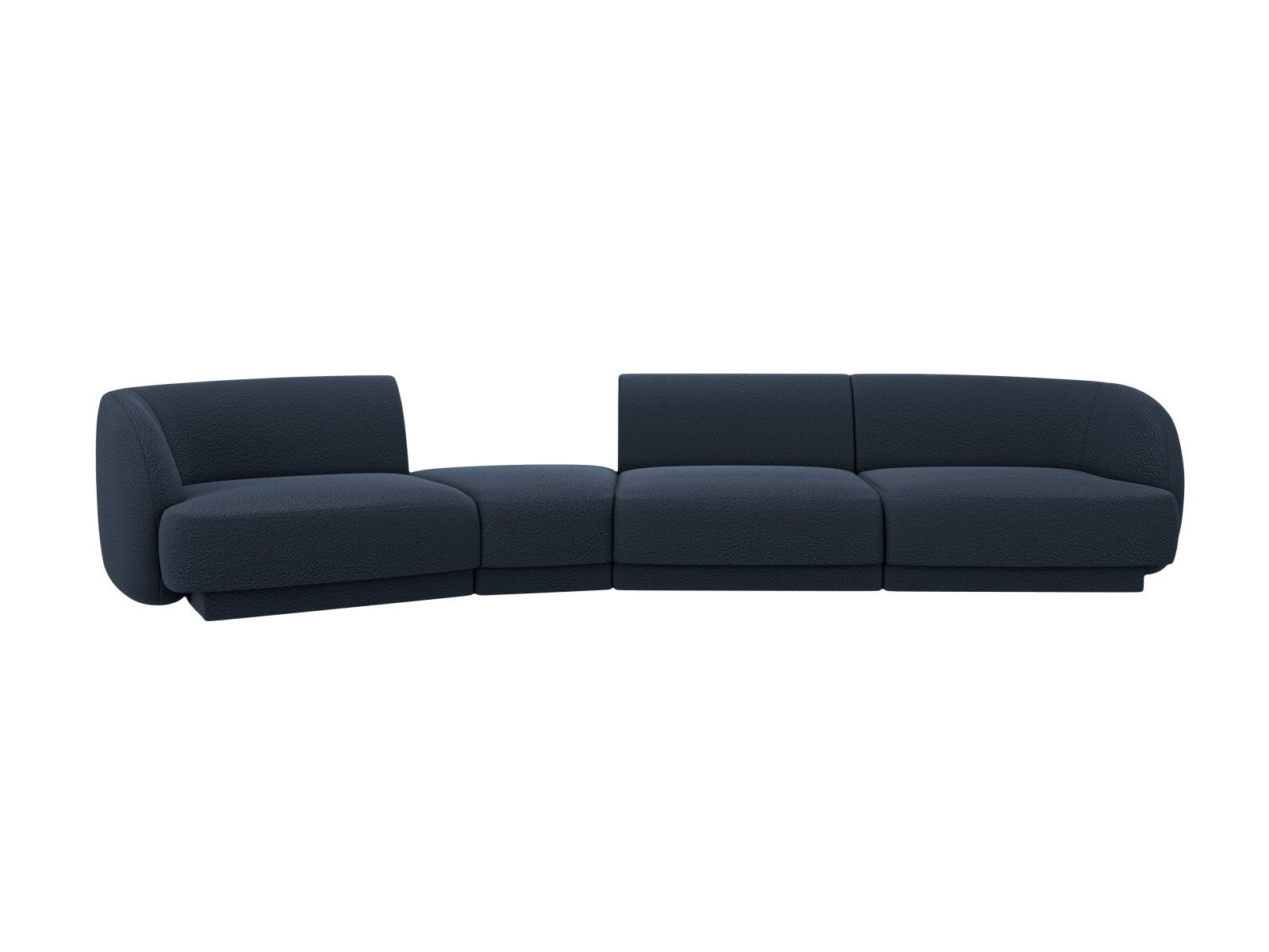 Miley Modulares Sofa links 4 Sitzer in Dark Blue präsentiert im Onlineshop von KAQTU Design AG. L-Sofa links ist von Micadoni