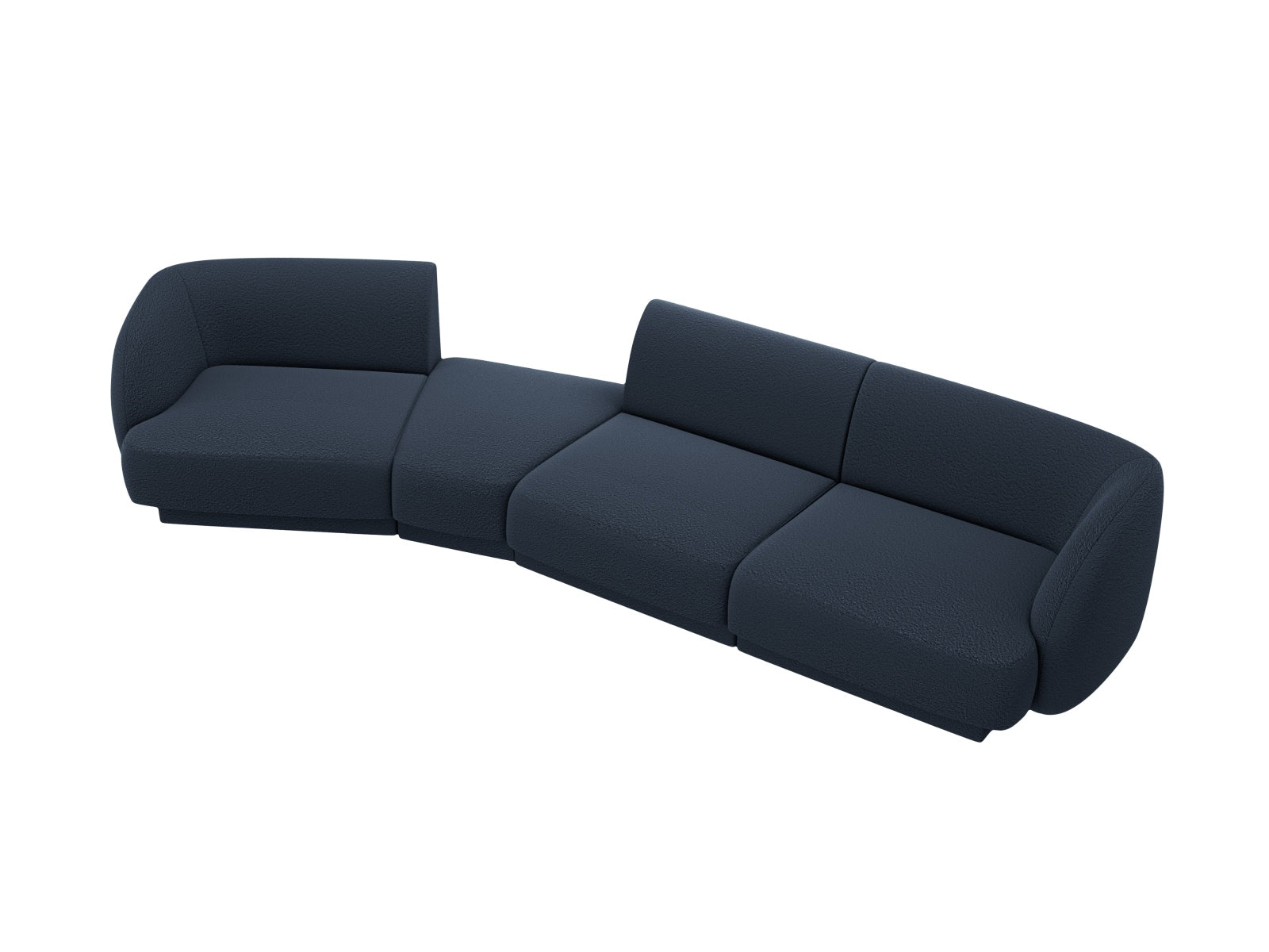 Miley Modulares Sofa links 4 Sitzer in Dark Blue präsentiert im Onlineshop von KAQTU Design AG. L-Sofa links ist von Micadoni