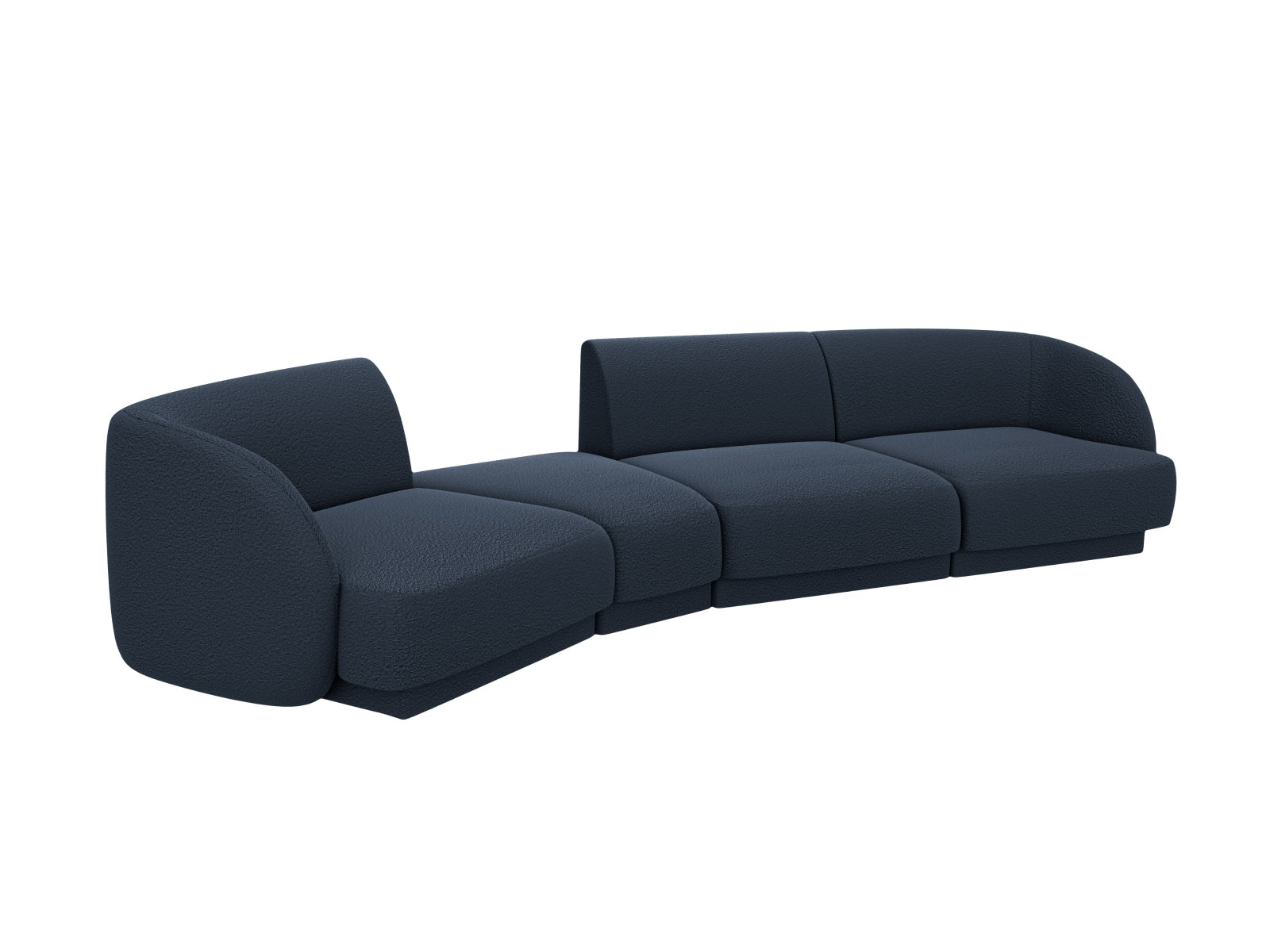 Miley Modulares Sofa links 4 Sitzer in Dark Blue präsentiert im Onlineshop von KAQTU Design AG. L-Sofa links ist von Micadoni