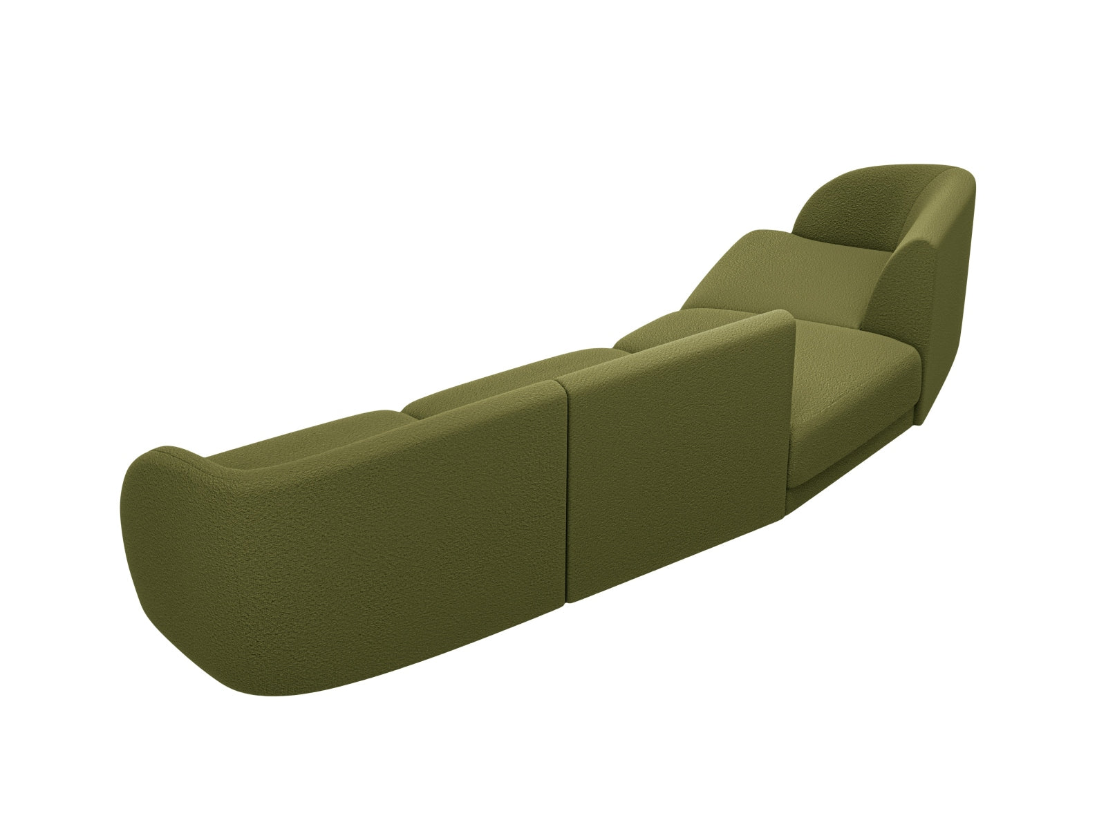 Miley Modulares Sofa links 4 Sitzer in Dark Olive Green präsentiert im Onlineshop von KAQTU Design AG. L-Sofa links ist von Micadoni