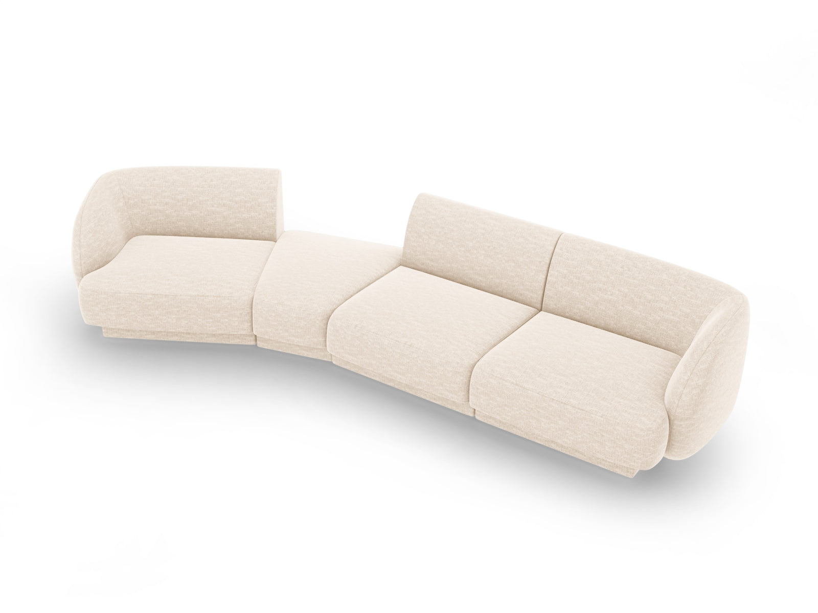 Miley Modulares Sofa links 4 Sitzer in Light Beige präsentiert im Onlineshop von KAQTU Design AG. L-Sofa links ist von Micadoni