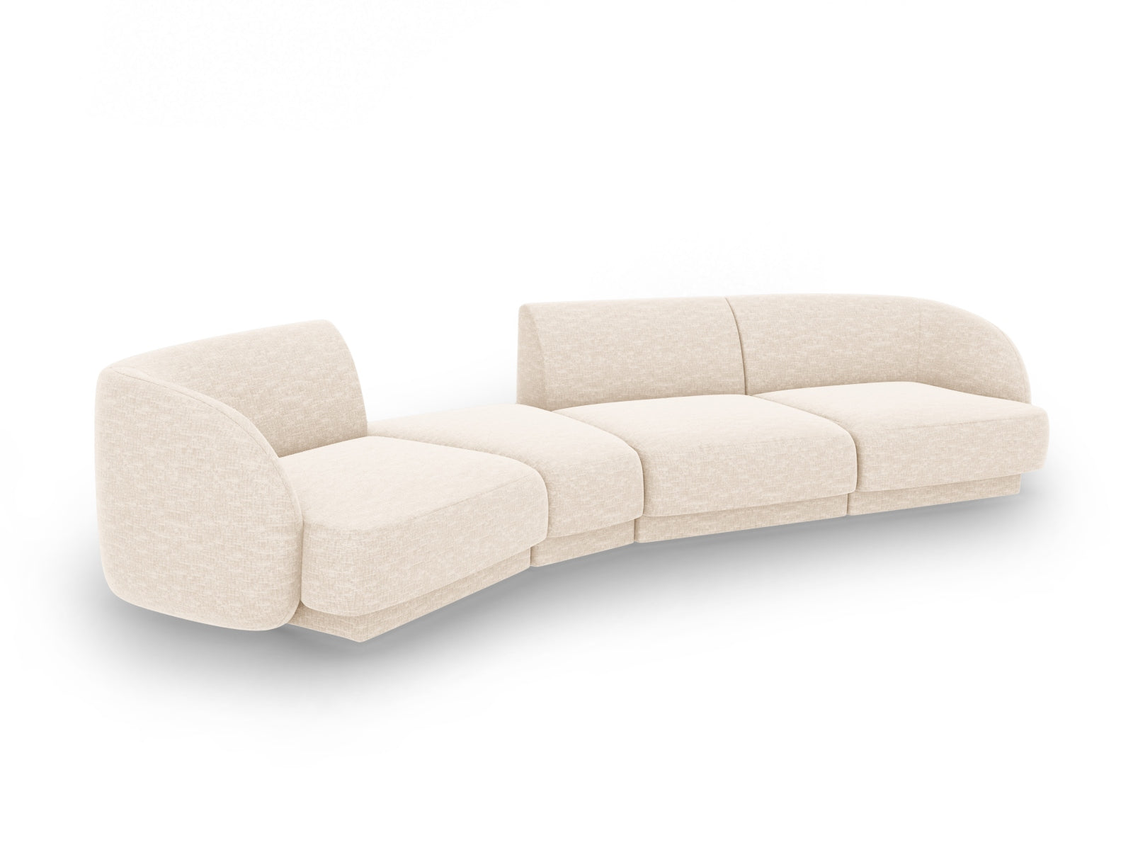 Miley Modulares Sofa links 4 Sitzer in Light Beige präsentiert im Onlineshop von KAQTU Design AG. L-Sofa links ist von Micadoni