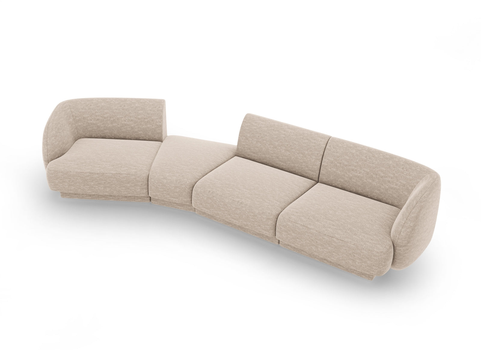 Miley Modulares Sofa links 4 Sitzer in Beige präsentiert im Onlineshop von KAQTU Design AG. L-Sofa links ist von Micadoni