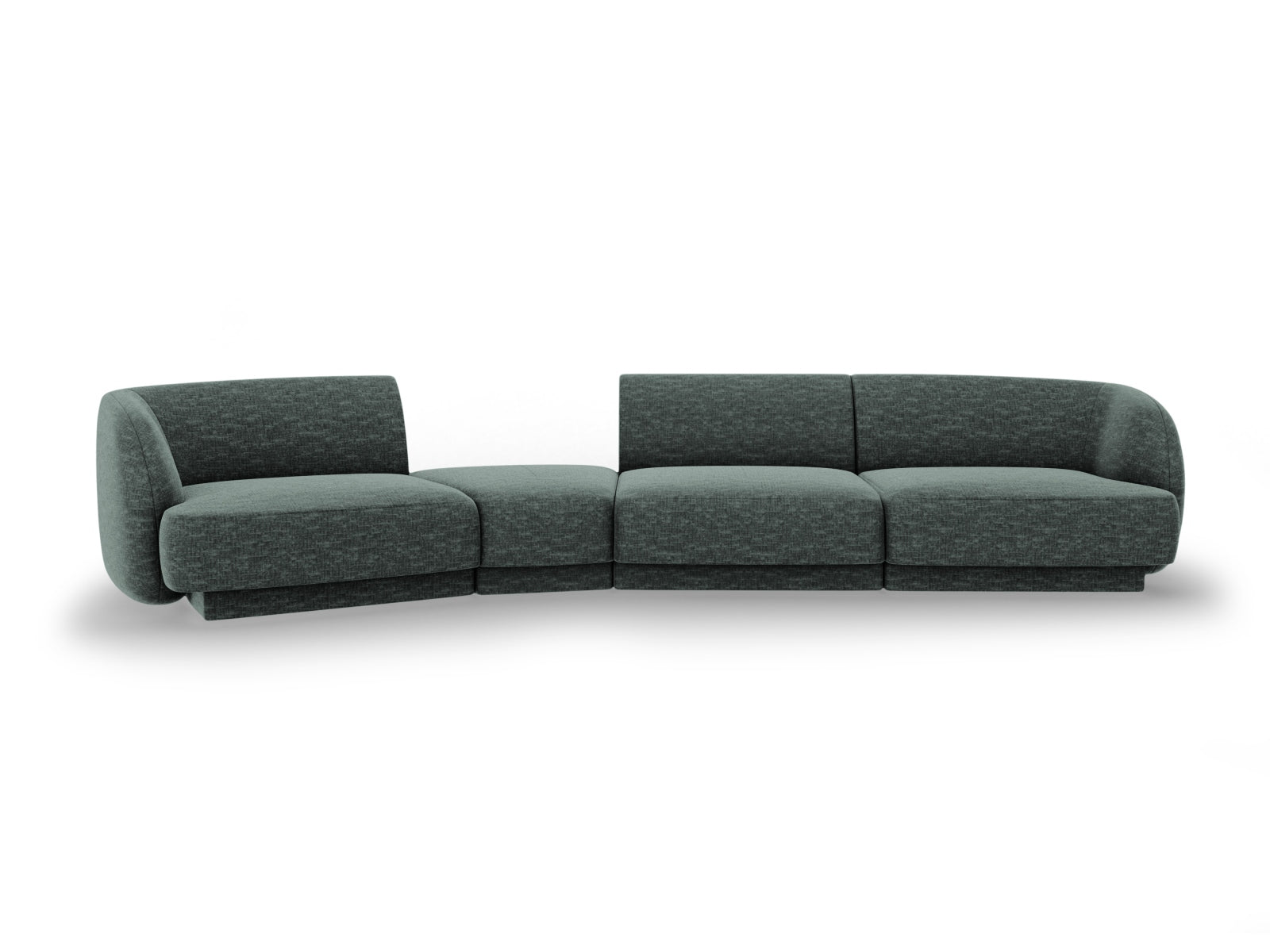 Miley Modulares Sofa links 4 Sitzer in Petrol präsentiert im Onlineshop von KAQTU Design AG. L-Sofa links ist von Micadoni