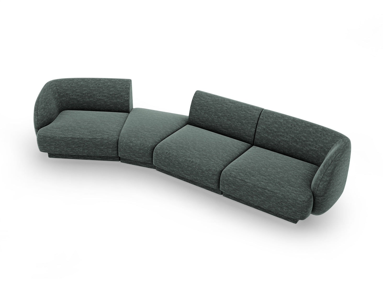 Miley Modulares Sofa links 4 Sitzer in Petrol präsentiert im Onlineshop von KAQTU Design AG. L-Sofa links ist von Micadoni
