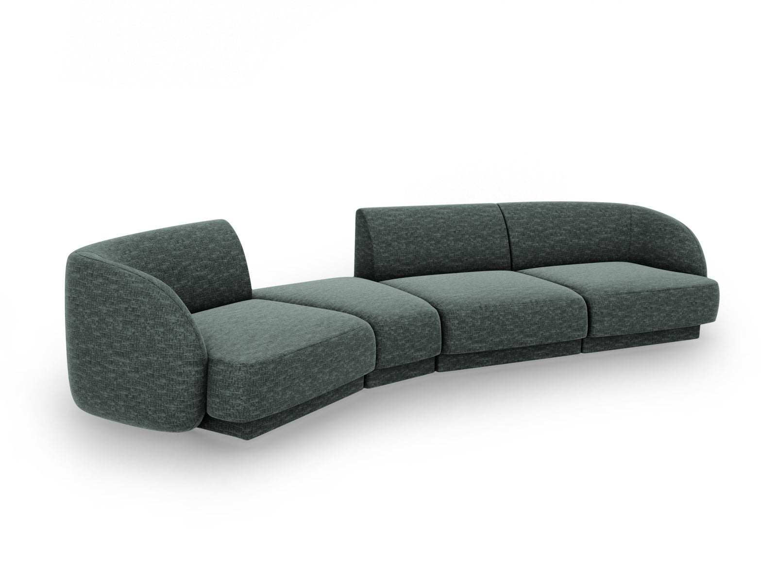 Miley Modulares Sofa links 4 Sitzer in Petrol präsentiert im Onlineshop von KAQTU Design AG. L-Sofa links ist von Micadoni