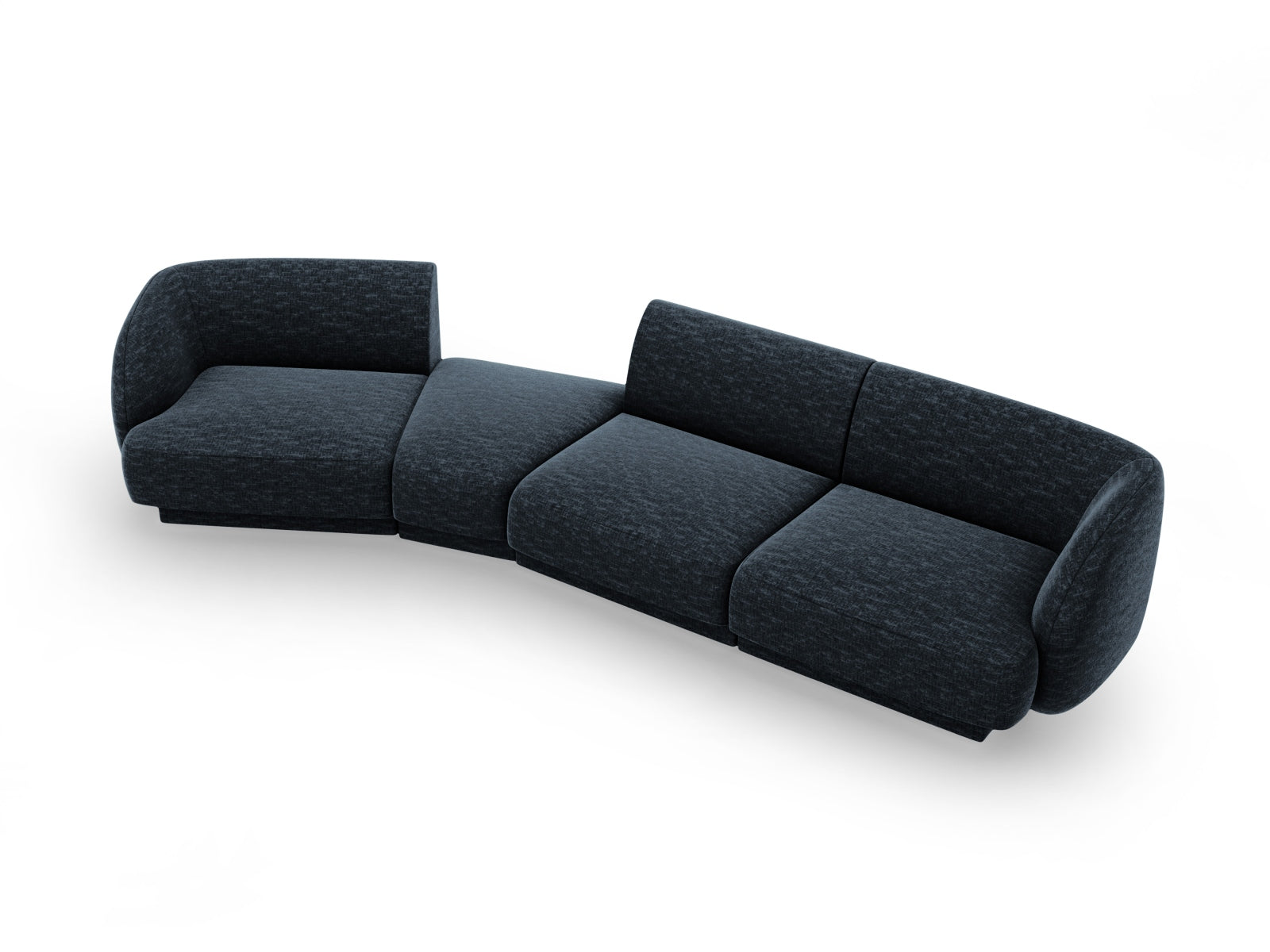 Miley Modulares Sofa links 4 Sitzer in Royal Blue präsentiert im Onlineshop von KAQTU Design AG. L-Sofa links ist von Micadoni