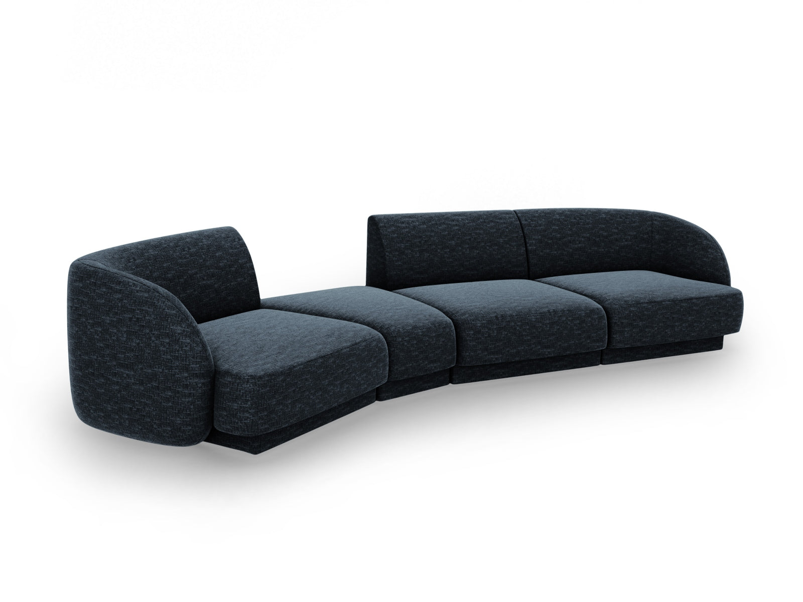 Miley Modulares Sofa links 4 Sitzer in Royal Blue präsentiert im Onlineshop von KAQTU Design AG. L-Sofa links ist von Micadoni
