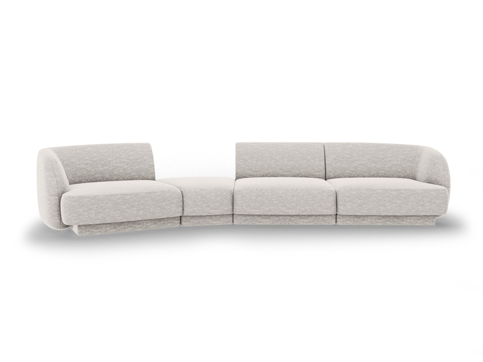 Miley Modulares Sofa links 4 Sitzer in Light Grey präsentiert im Onlineshop von KAQTU Design AG. L-Sofa links ist von Micadoni