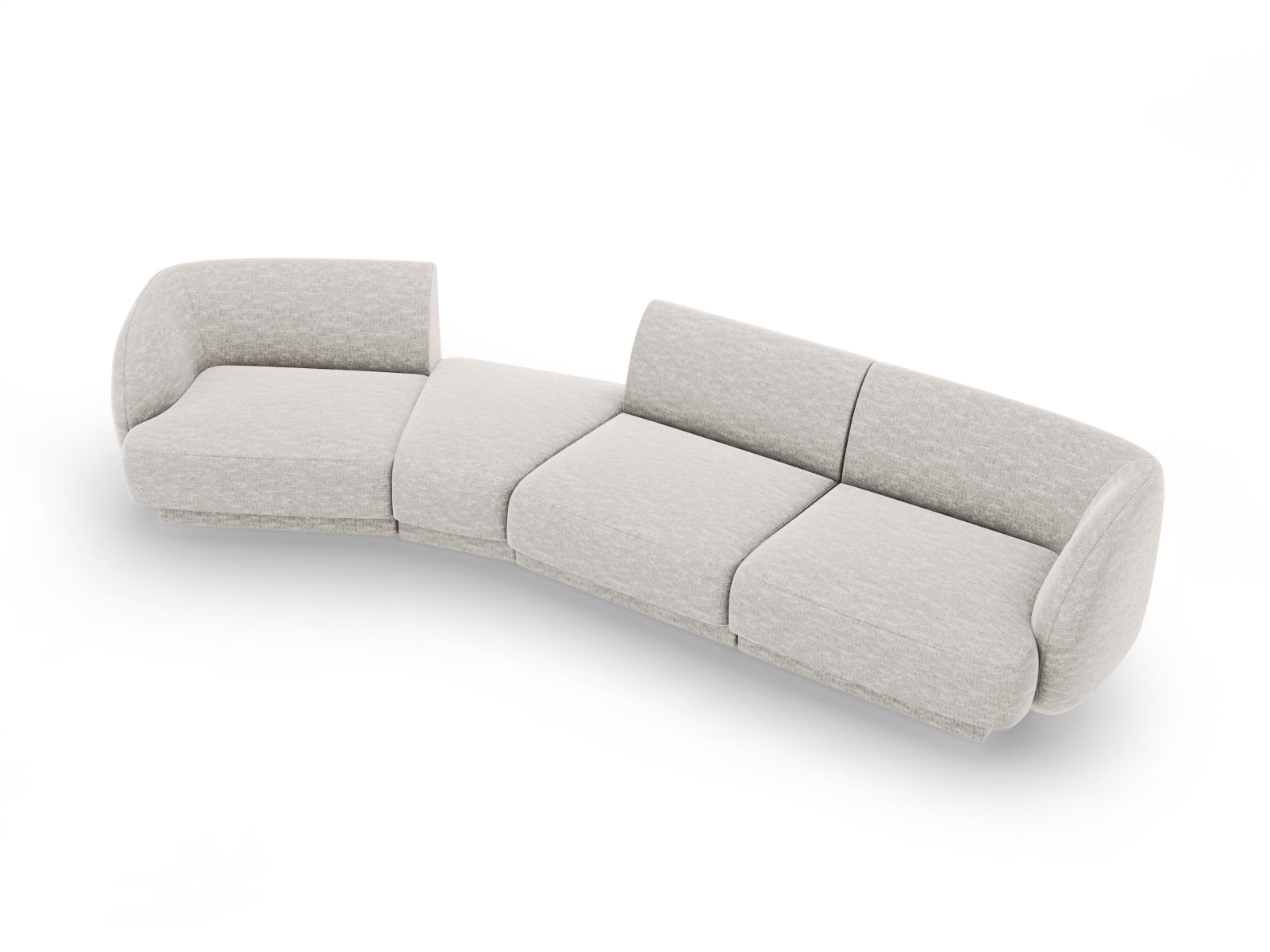 Miley Modulares Sofa links 4 Sitzer in Light Grey präsentiert im Onlineshop von KAQTU Design AG. L-Sofa links ist von Micadoni